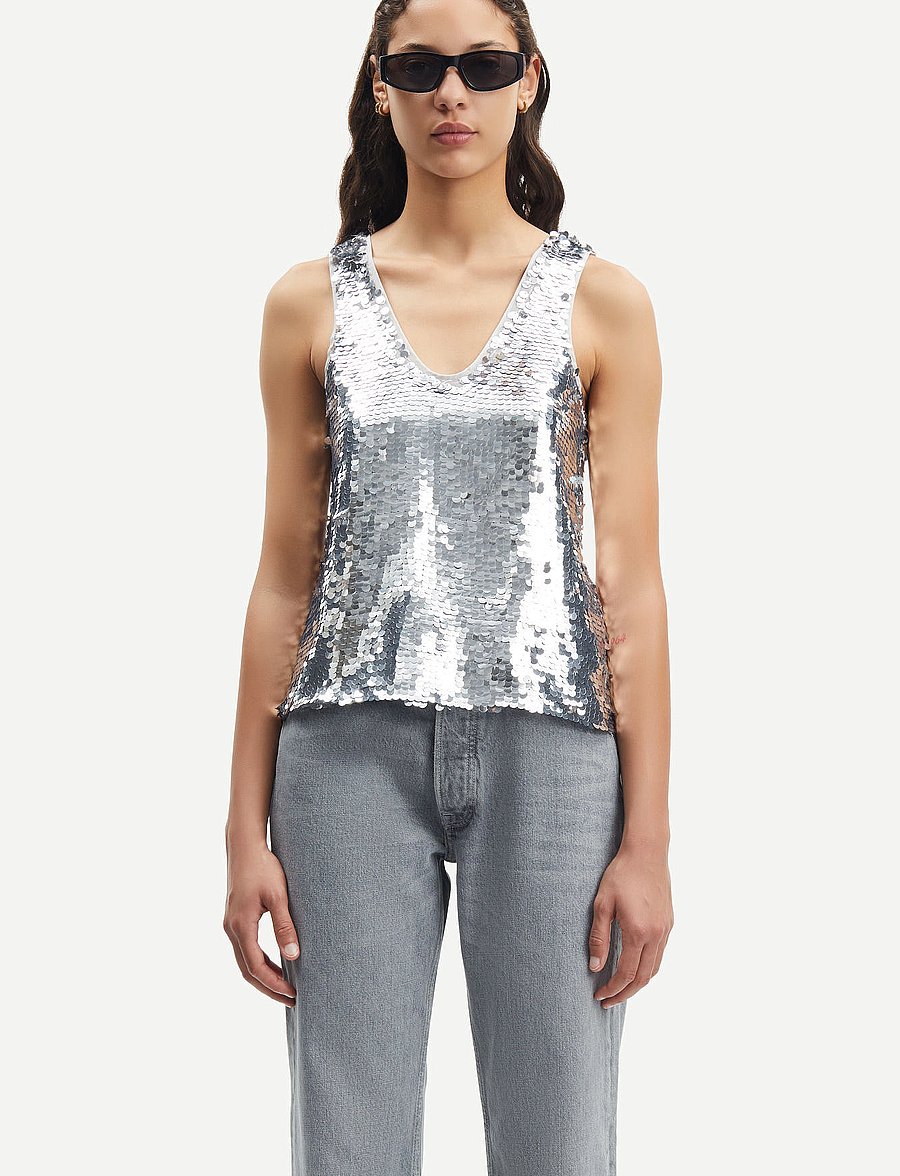 Samsøe Samsøe - Lykke top 15036 - Ärmellose blusen - silver - 0