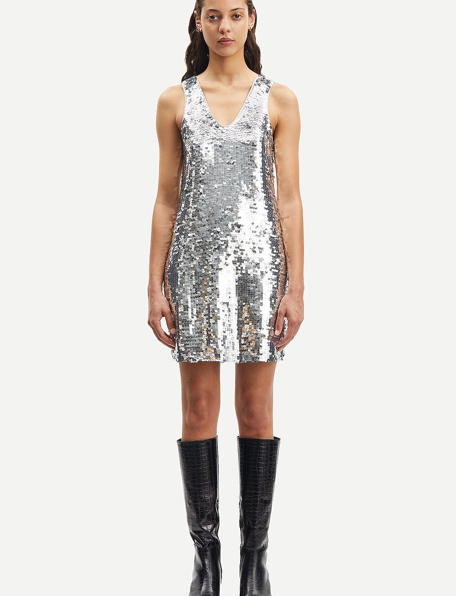 Samsøe Samsøe - Lykke dress 15036 - pailletkjoler - silver - 0