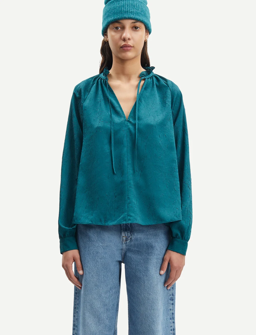 Samsøe Samsøe - Karookhi blouse 15043 - long sleeved blouses - atlantic deep - 0