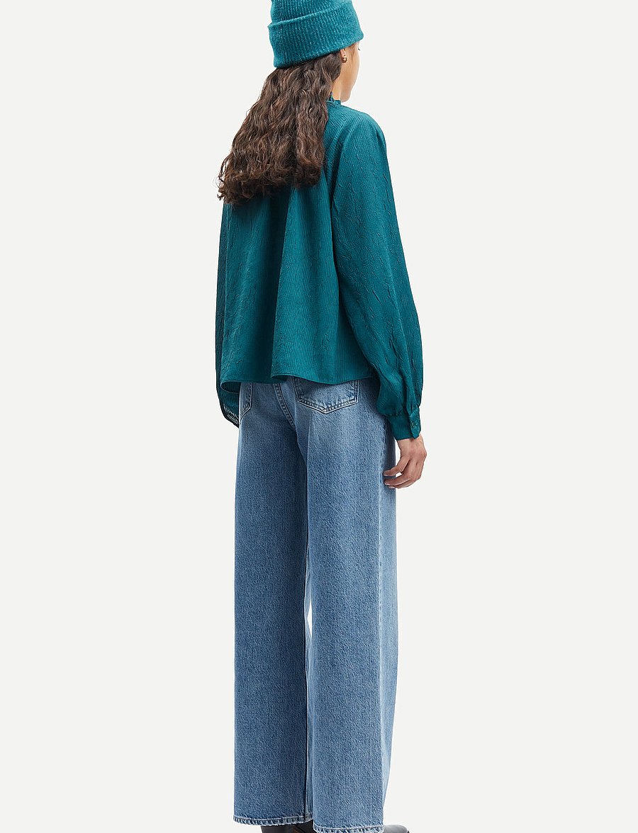 Samsøe Samsøe - Karookhi blouse 15043 - langærmede bluser - atlantic deep - 3