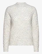 Saanour Pointelle Sweater 7355 - WHITE MEL.