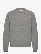 Isak Knit Sweater 15010 - DARK GREY MEL.