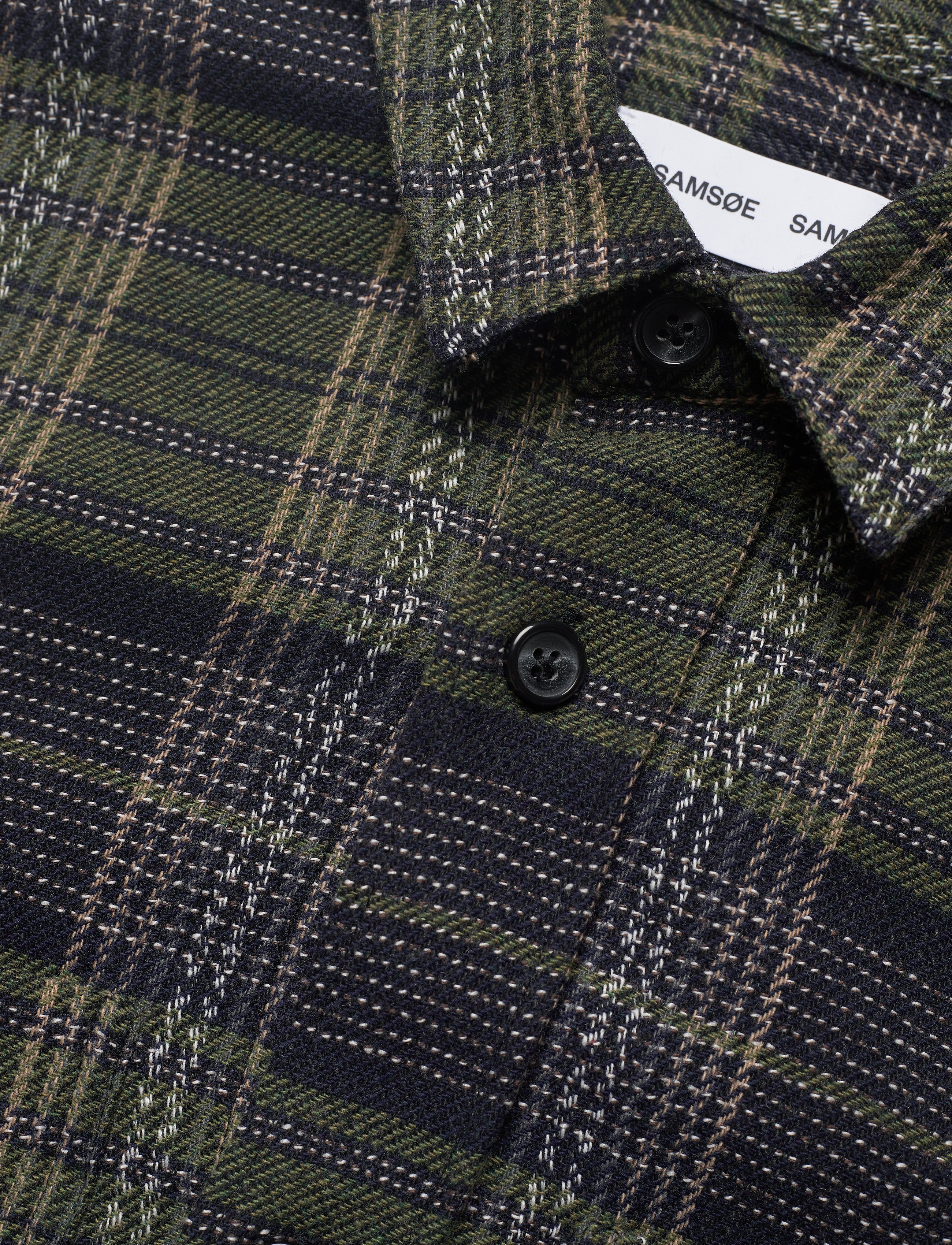 Samsøe Samsøe - Waltones O overshirt 13042 - kambu green ch. - 3