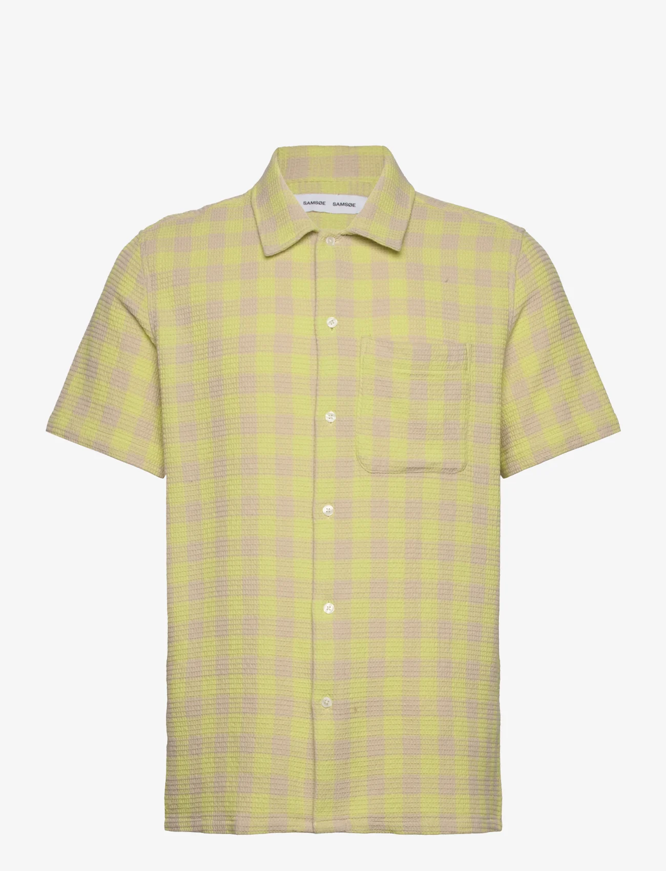 Samsøe Samsøe - Avan JJ shirt 14685 - marškinėliai trumpomis rankovėmis - daiquiri green ch. - 0