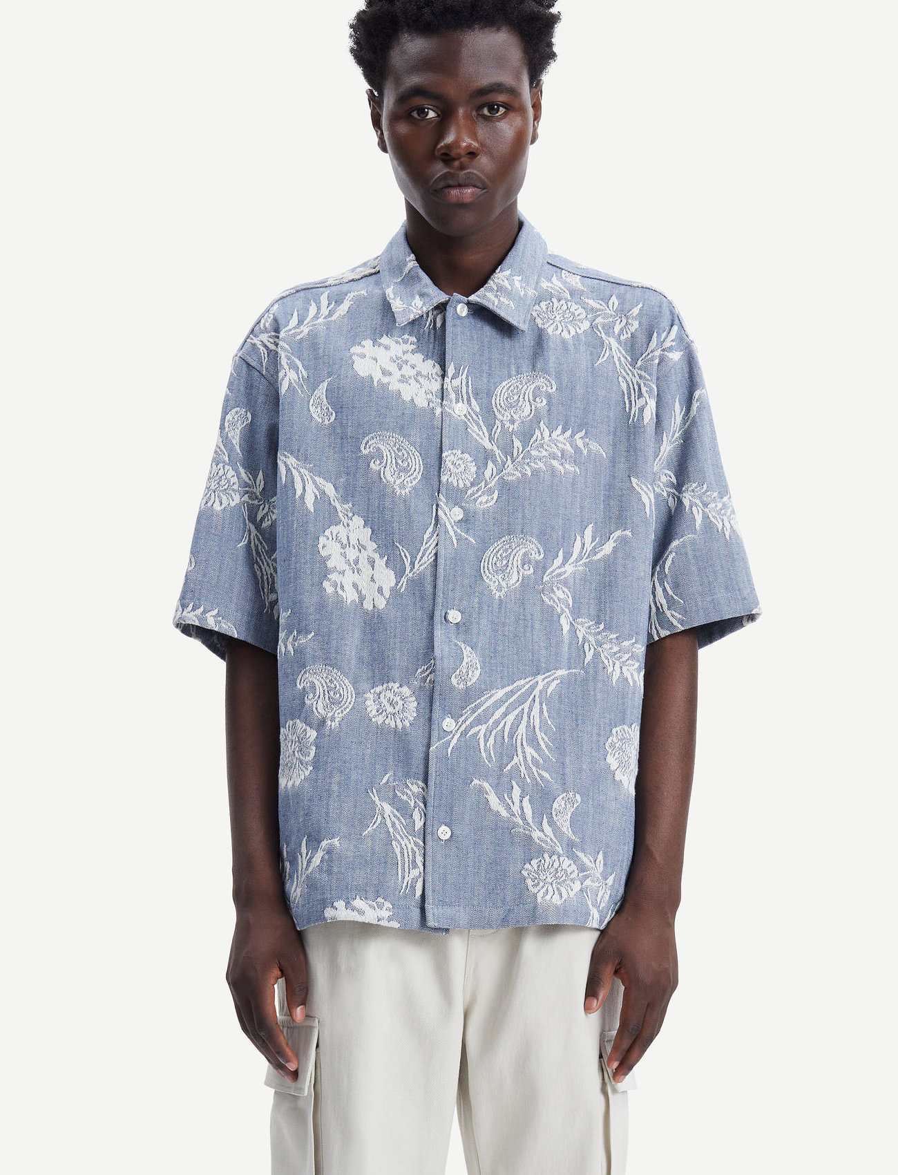 Samsøe Samsøe - Ayo X shirt 14700 - basic-hemden - blue leaf - 0