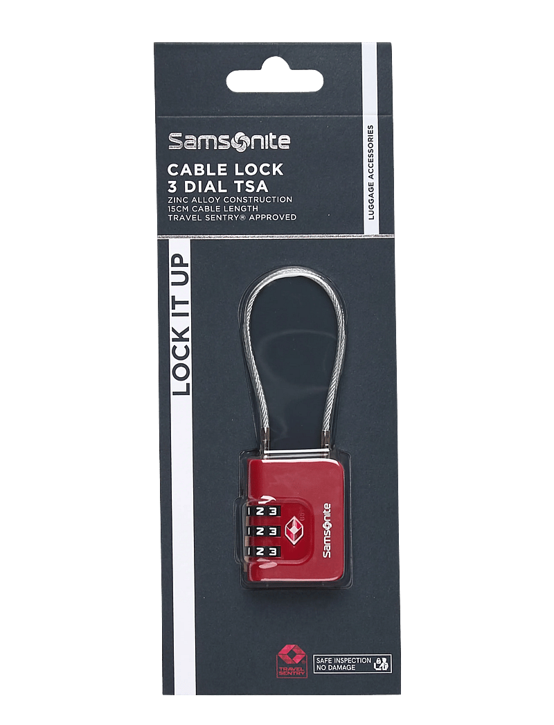 Samsonite - CABLELOCK 3 DIAL TSA - bagagelåse - red - 0