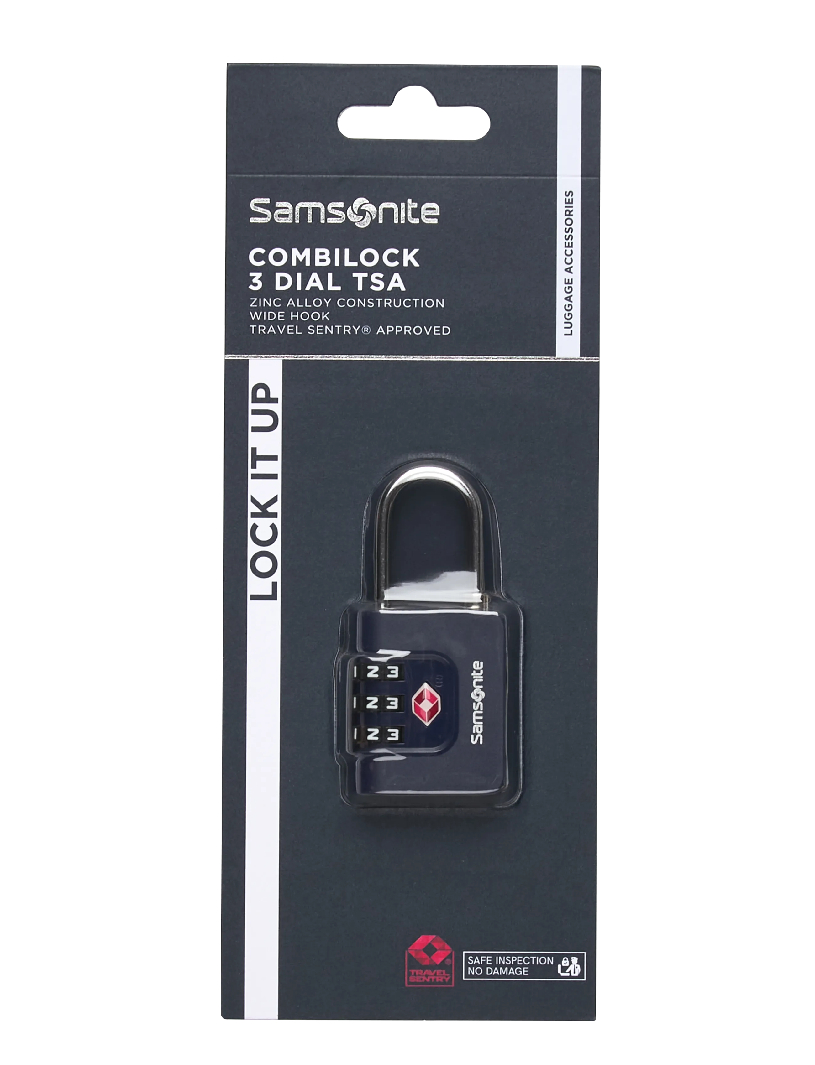 Samsonite Combilock 3 Dial Tsa, Mænd, TSA Kombinationslås, Navy, Str: ONE SIZE