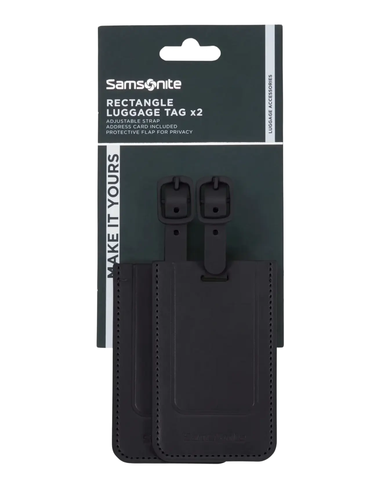 Samsonite - RECTANGLE LUGGAGE TAG x2 - matkalaukkujen nimilaput - black - 2