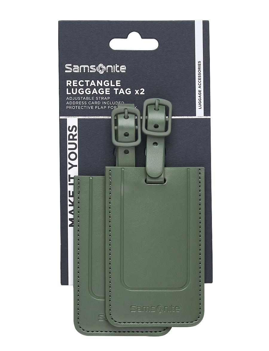 Samsonite - RECTANGLE LUGGAGE TAG x2 - bagagetiketter - green - 0