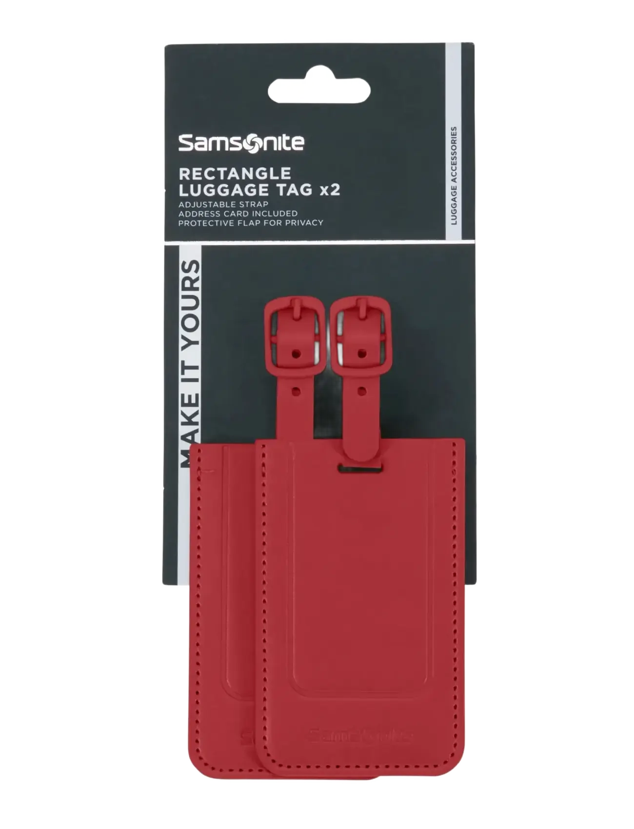 Samsonite - RECTANGLE LUGGAGE TAG x2 - bagagetiketter - red - 2