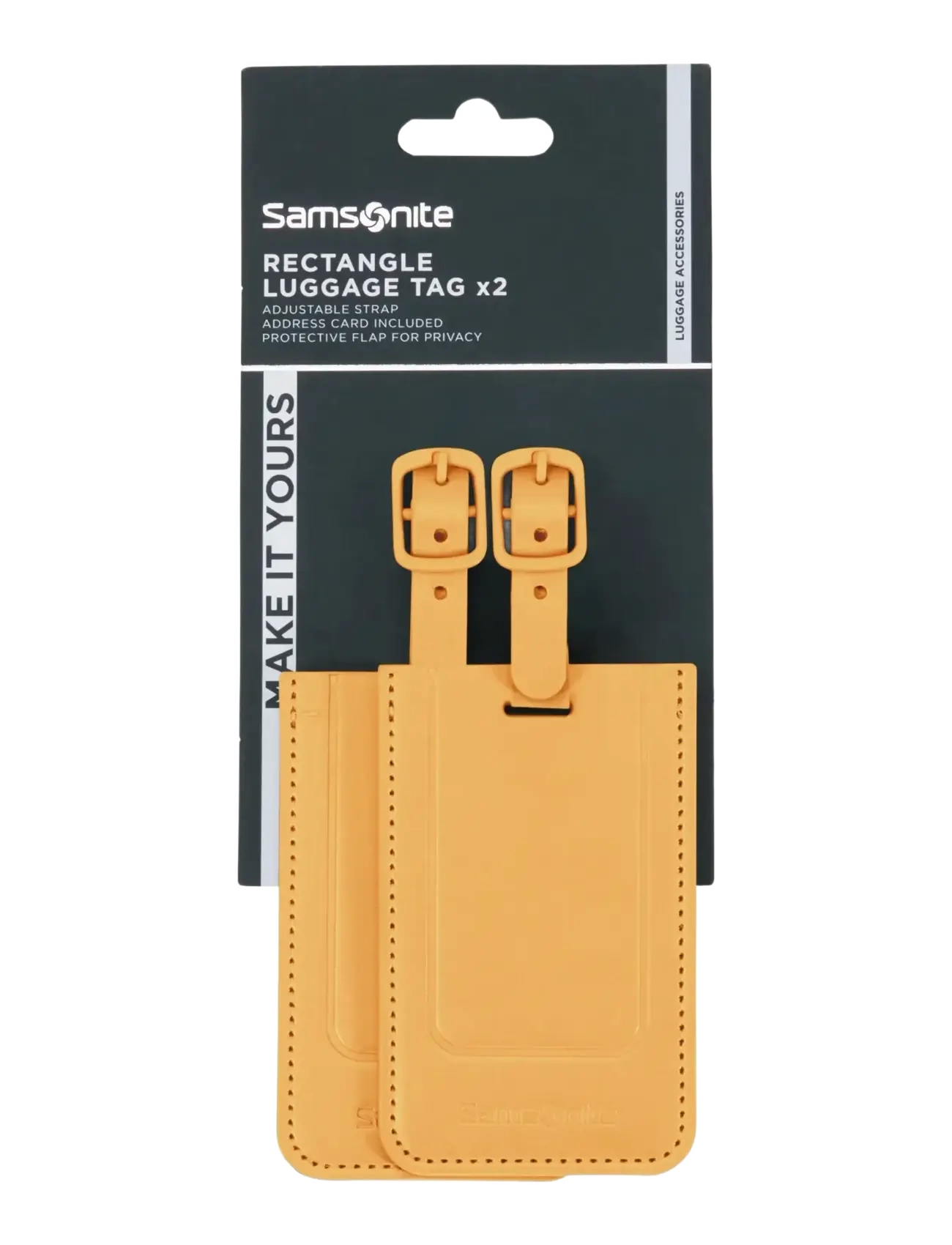 Samsonite - RECTANGLE LUGGAGE TAG x2 - przywieszki do bagażu - yellow - 1