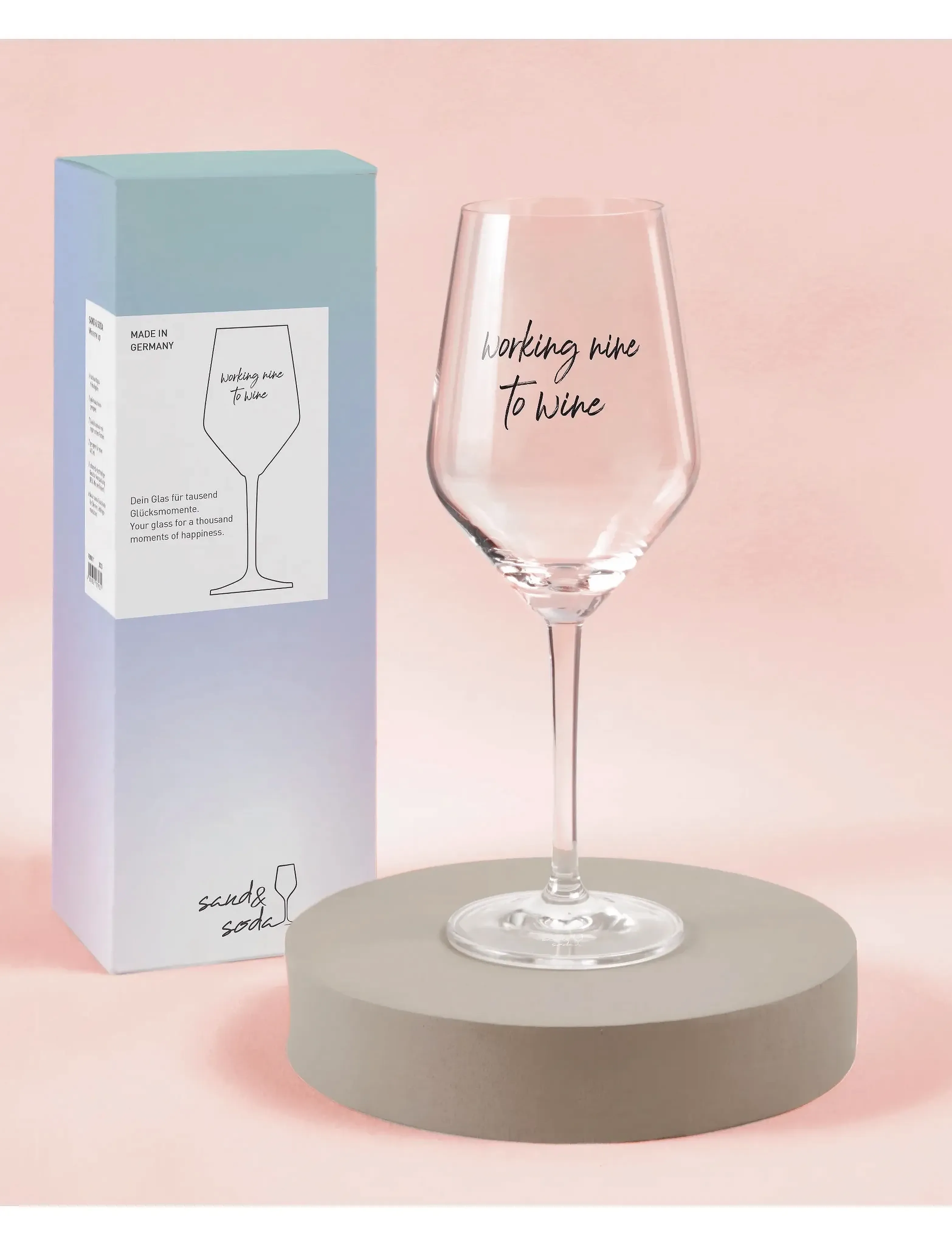 Sand & Soda Wineglass Working Nine, 48.3 CL, Wine Glass, Weiß - Red Glasses, Homeware