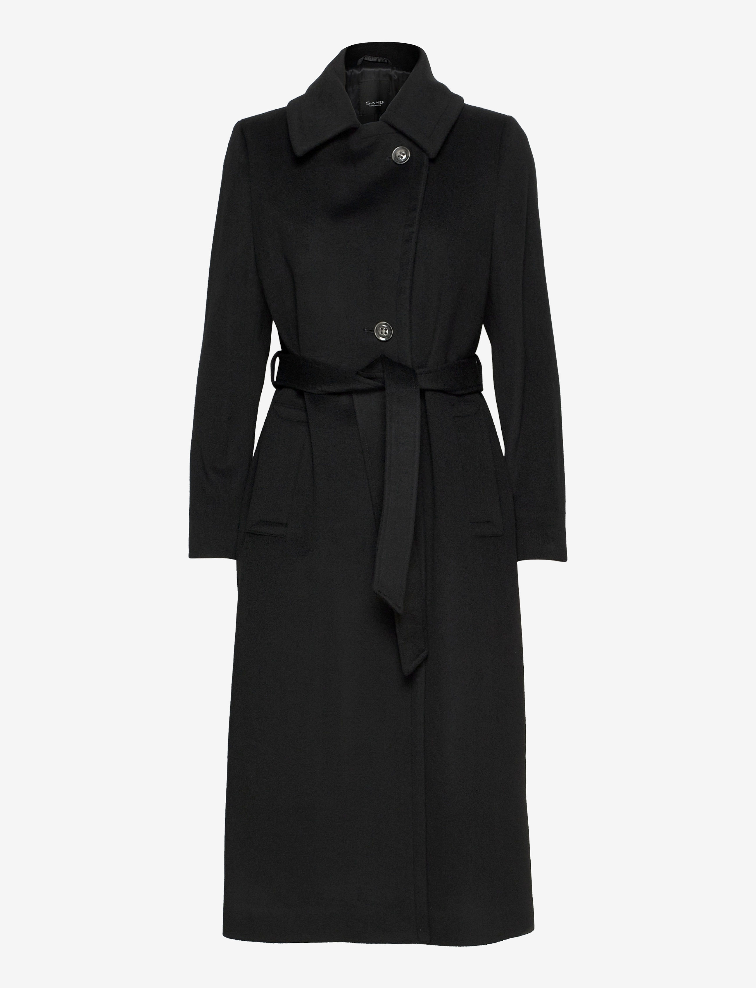 SAND - Cashmere Coat W - Clareta Belt - black - 1