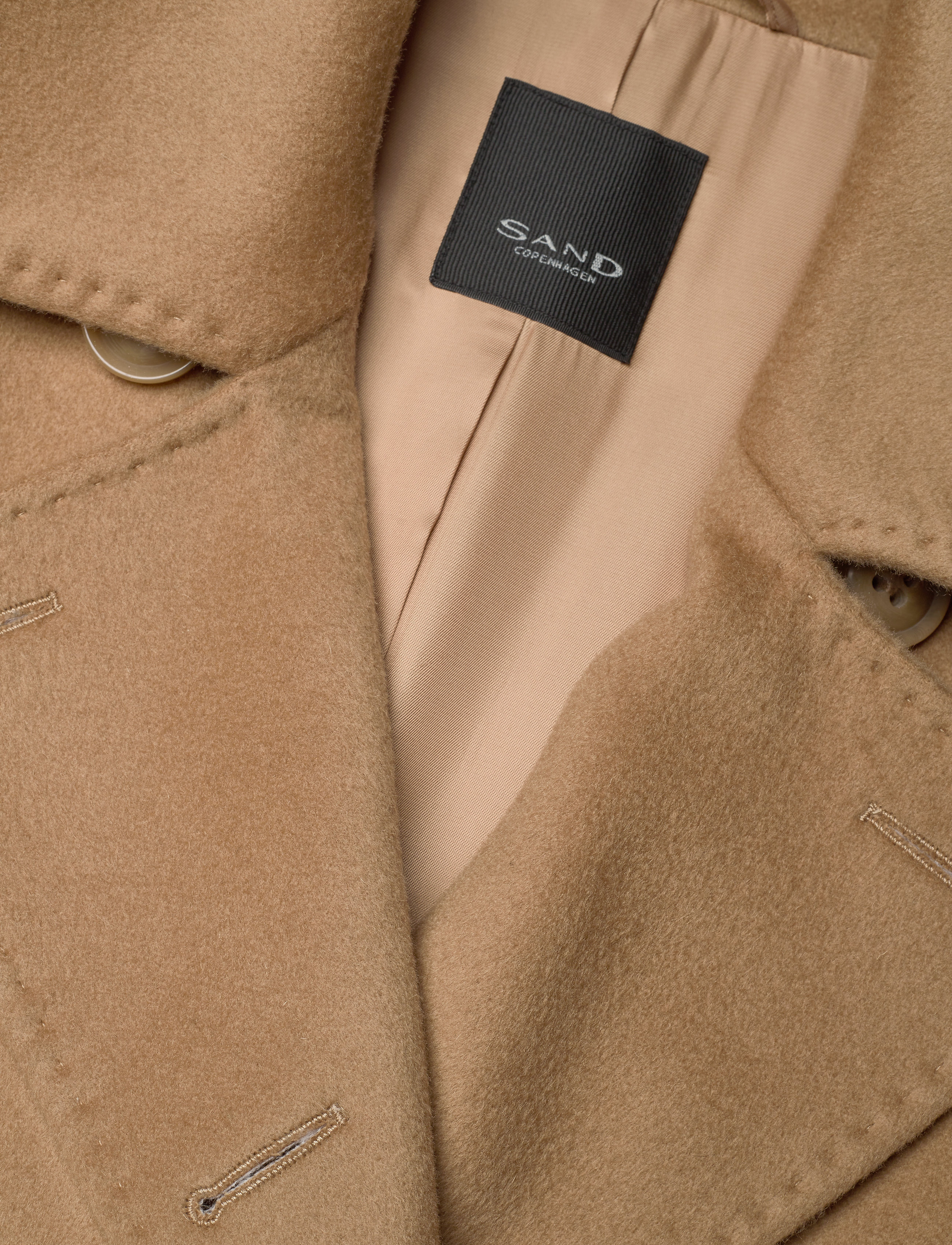SAND - Cashmere Coat W - Bo - camel - 3