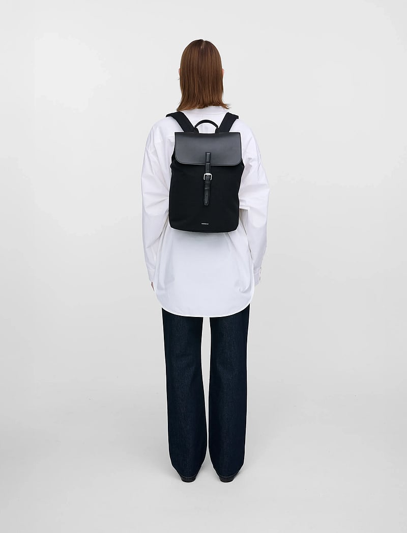 SANDQVIST - EVERYDAY Lid Backpack M - igapäevane stiil - black - 0