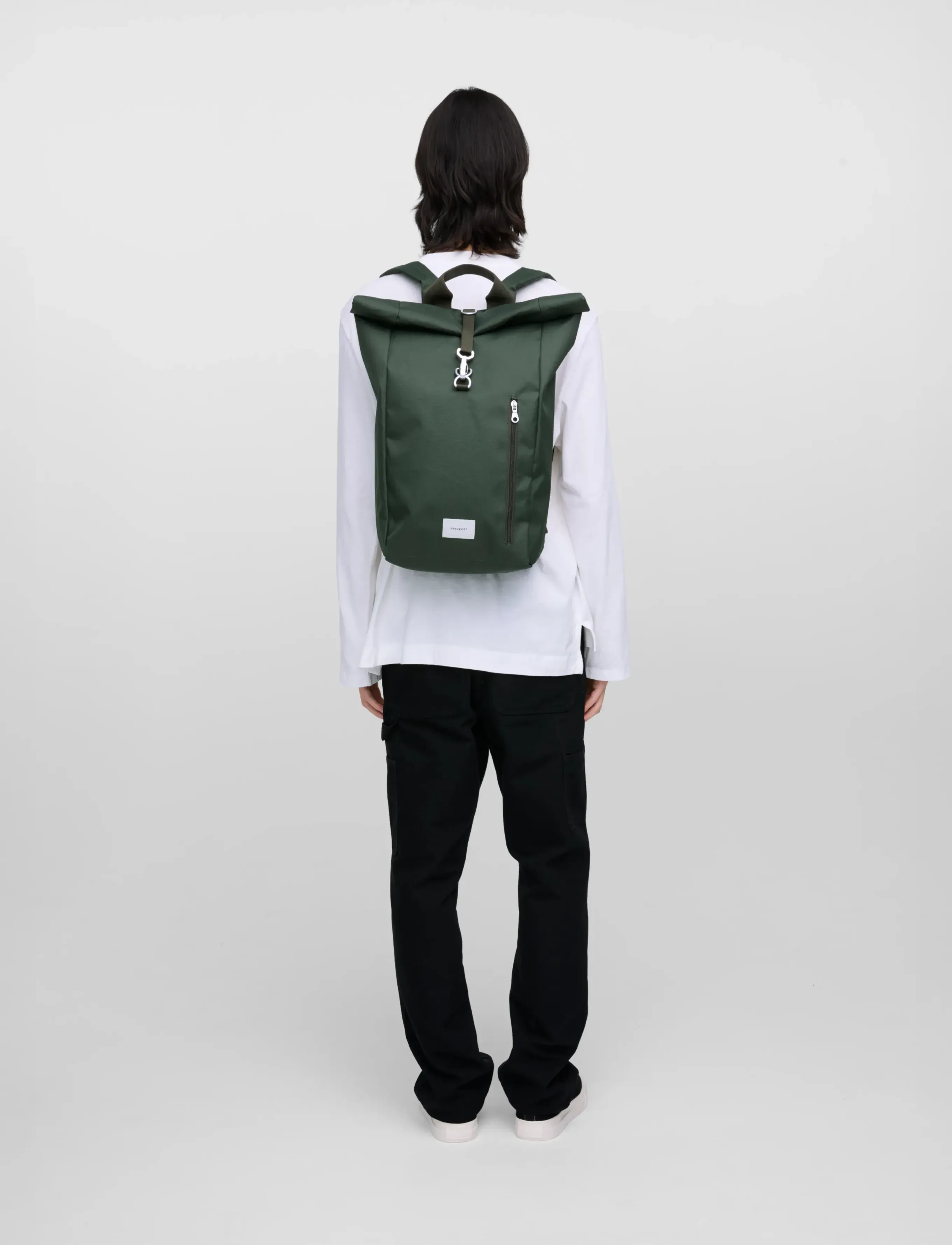 SANDQVIST - GROUND Rolltop Backpack L - accessories - dawn green with dawn green webbing - 4