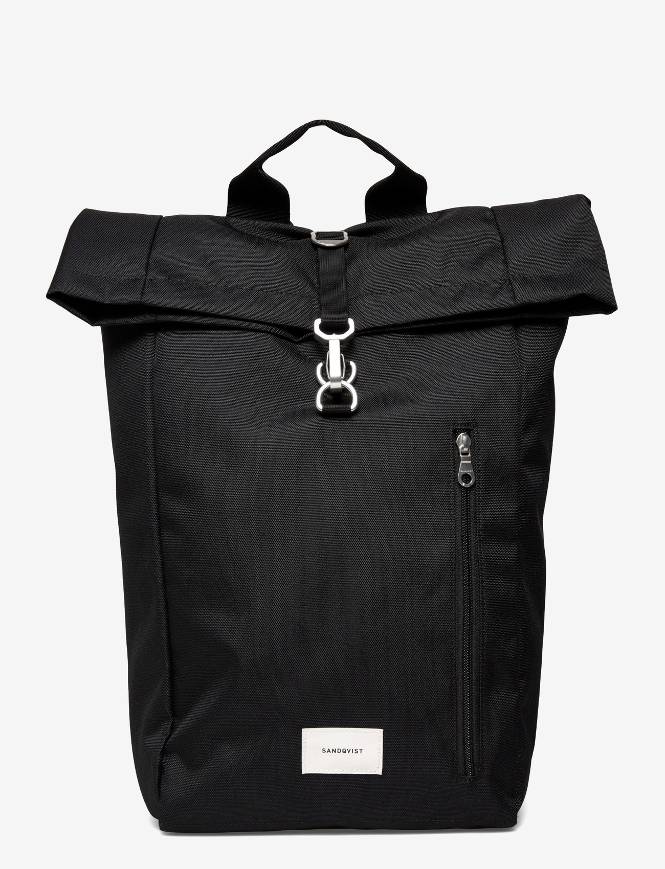 SANDQVIST - GROUND Rolltop Backpack L - rucksäcke mit rollverschluss - black with black webbing - 0