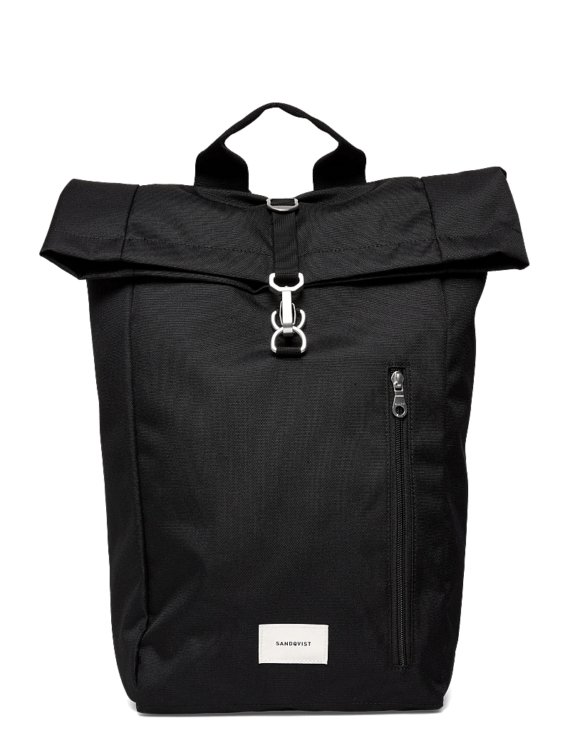 SANDQVIST - GROUND Rolltop Backpack L - rucksäcke mit rollverschluss - black with black webbing - 0