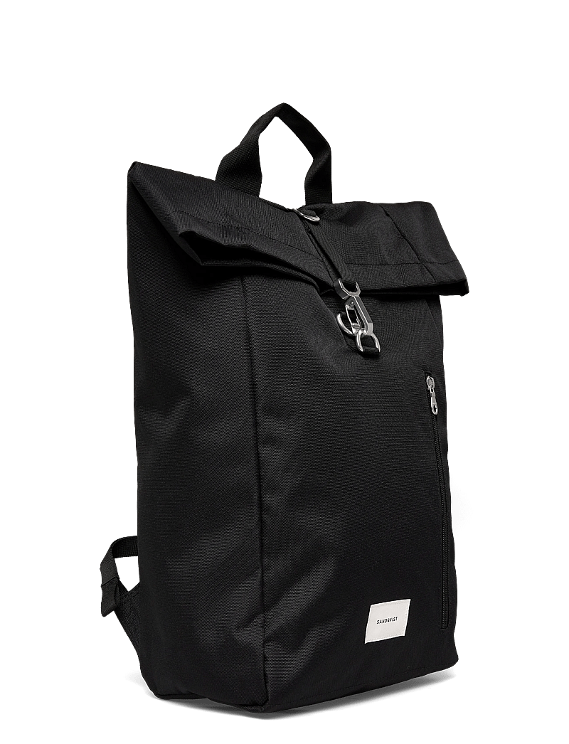 SANDQVIST - GROUND Rolltop Backpack L - rucksäcke mit rollverschluss - black with black webbing - 2