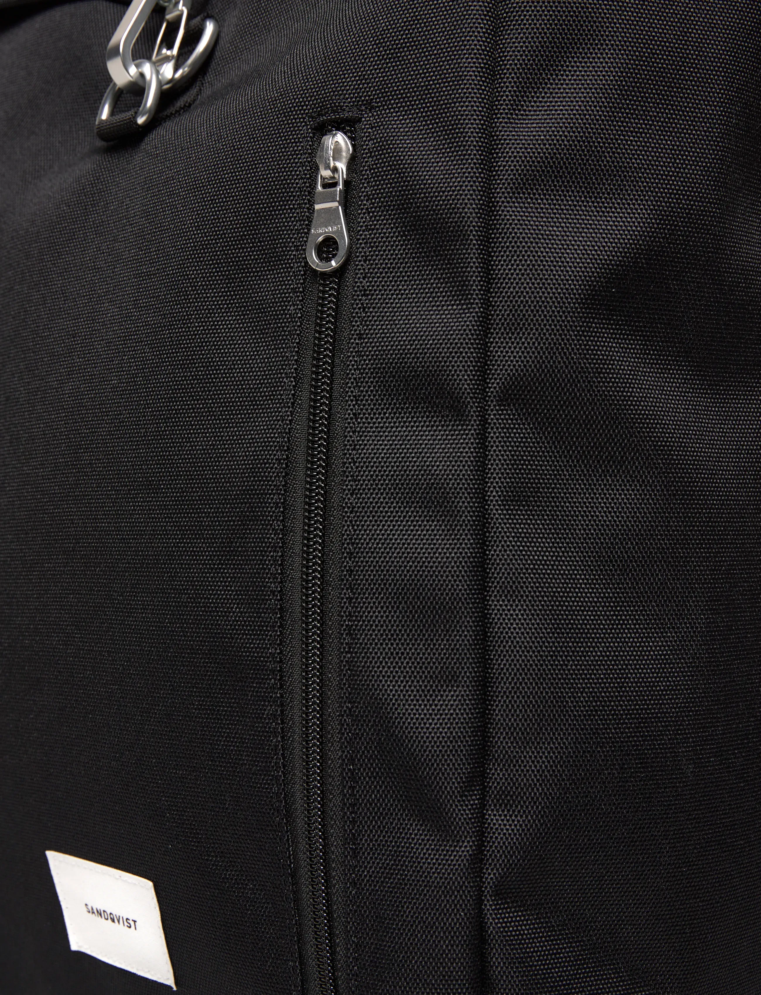 SANDQVIST - GROUND Rolltop Backpack L - black with black webbing - 3