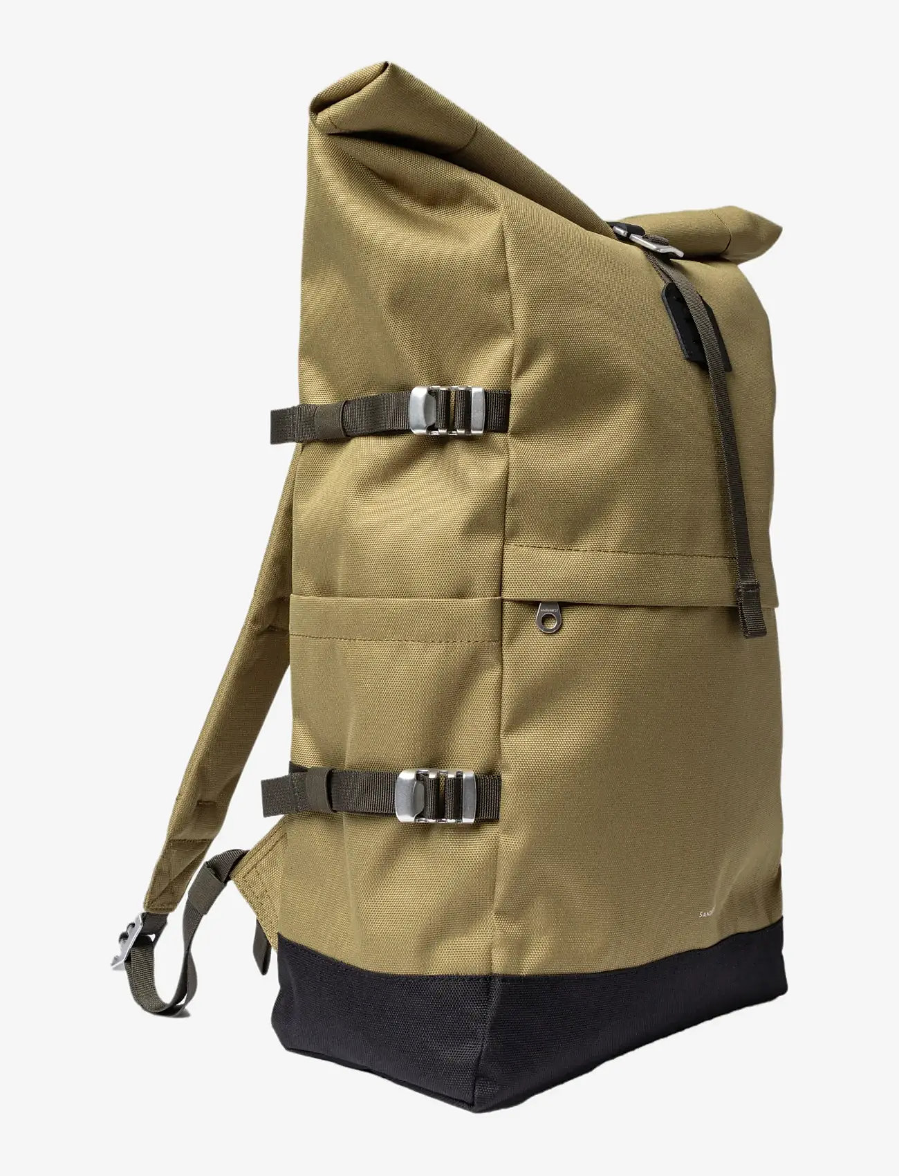 SANDQVIST - ICON Rolltop Backpack L - olive drab with black leather - 3