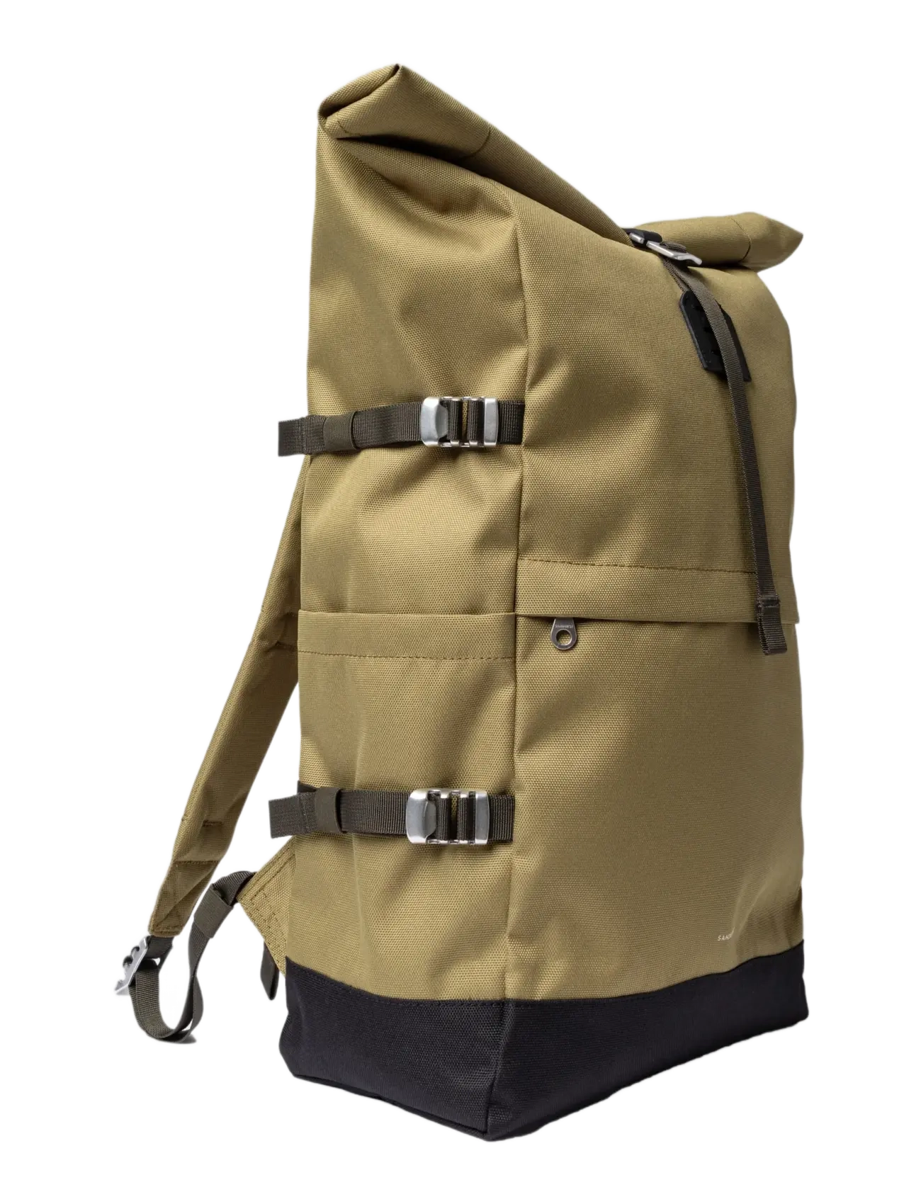SANDQVIST - ICON Rolltop Backpack L - olive drab with black leather - 3