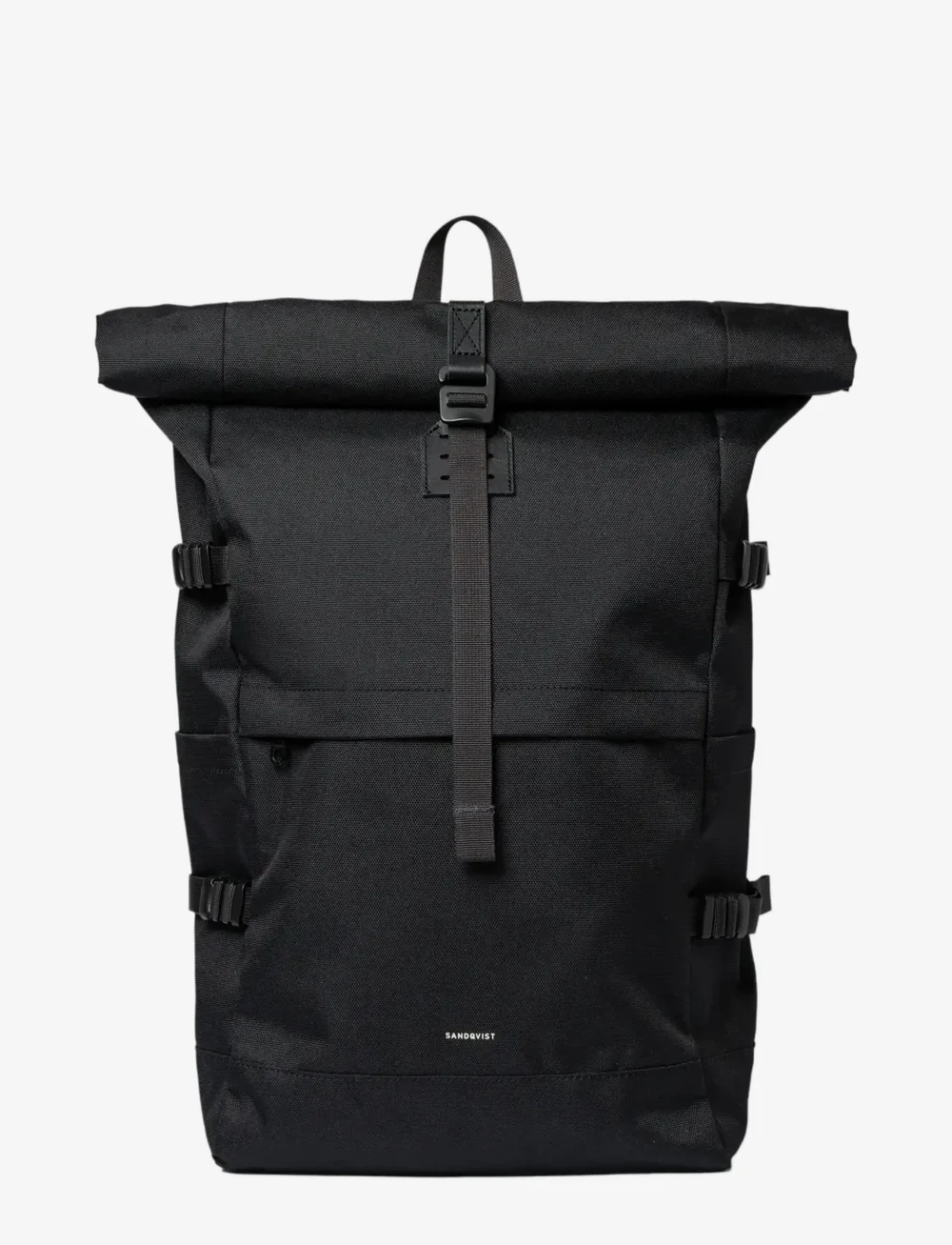 SANDQVIST - ICON Rolltop Backpack L - alltags-style - black/ black with black leather - 1