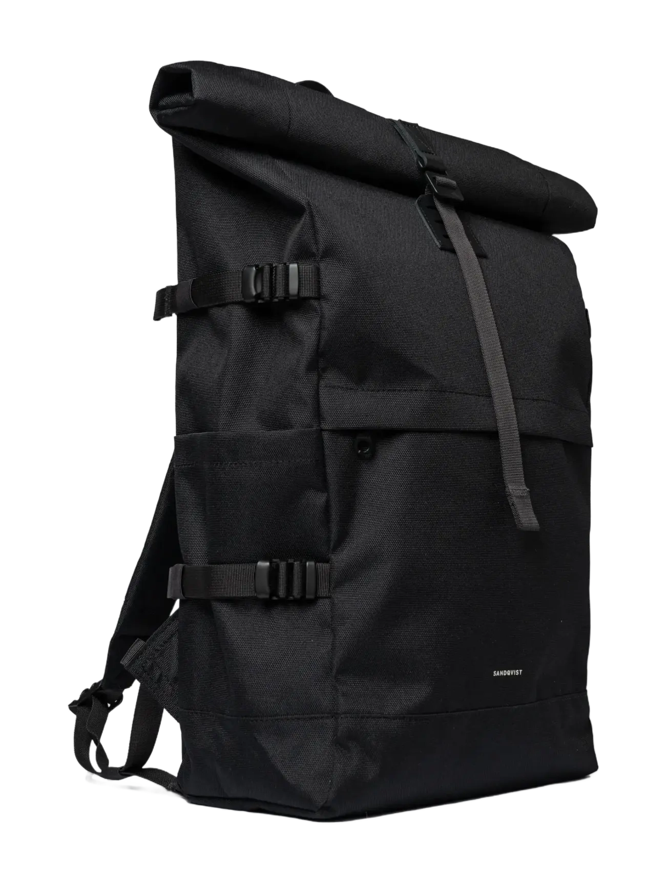 SANDQVIST - ICON Rolltop Backpack L - accessoires - black/ black with black leather - 2