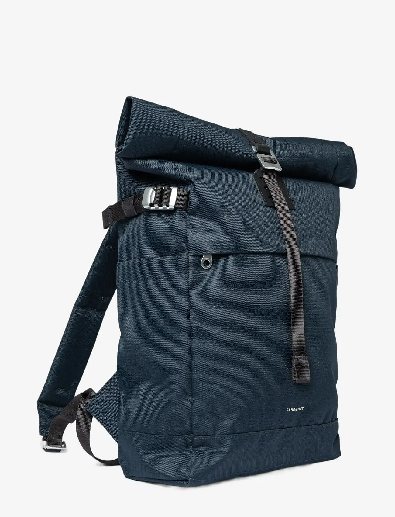 SANDQVIST - ICON Rolltop Backpack M - alltags-style - navy with black leather - 2