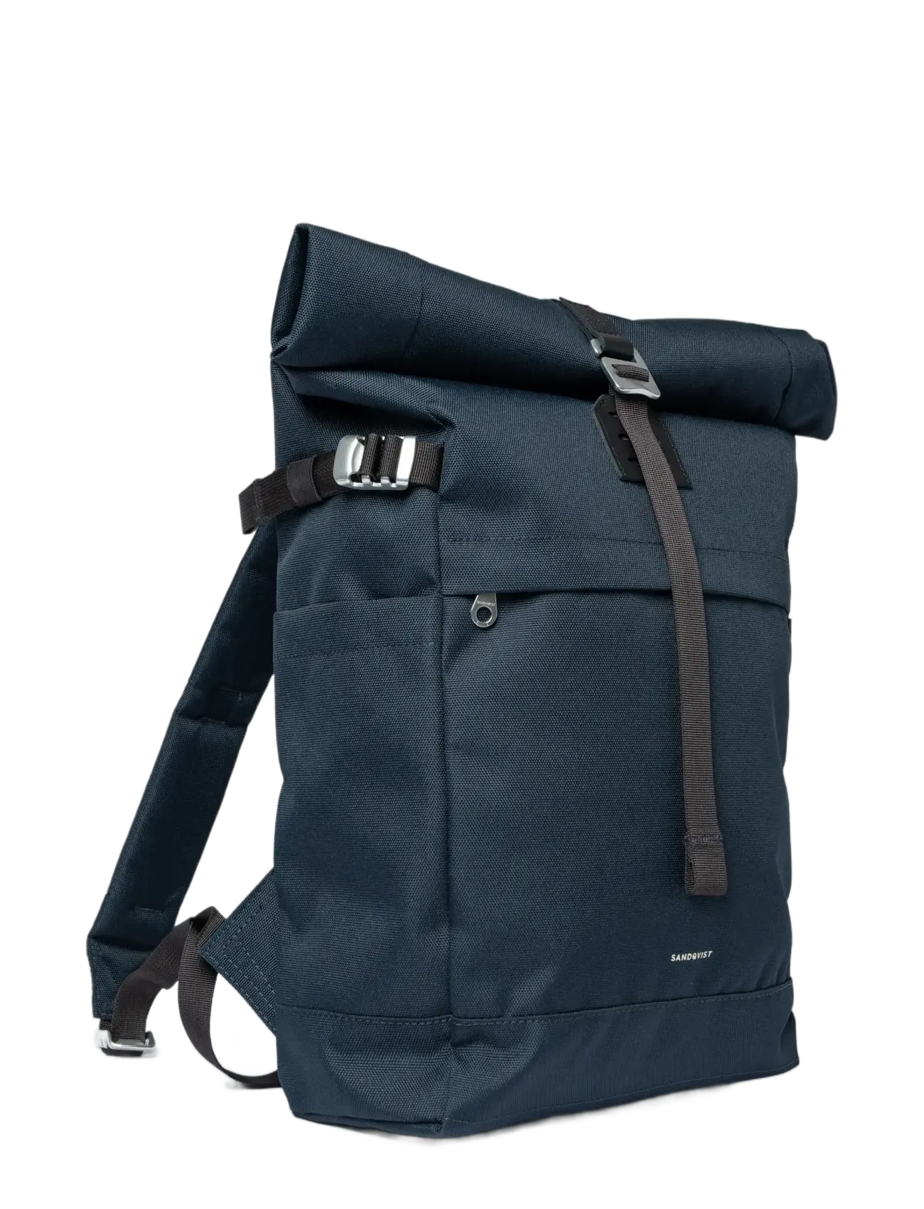 SANDQVIST - ICON Rolltop Backpack M - accessories - navy with black leather - 2