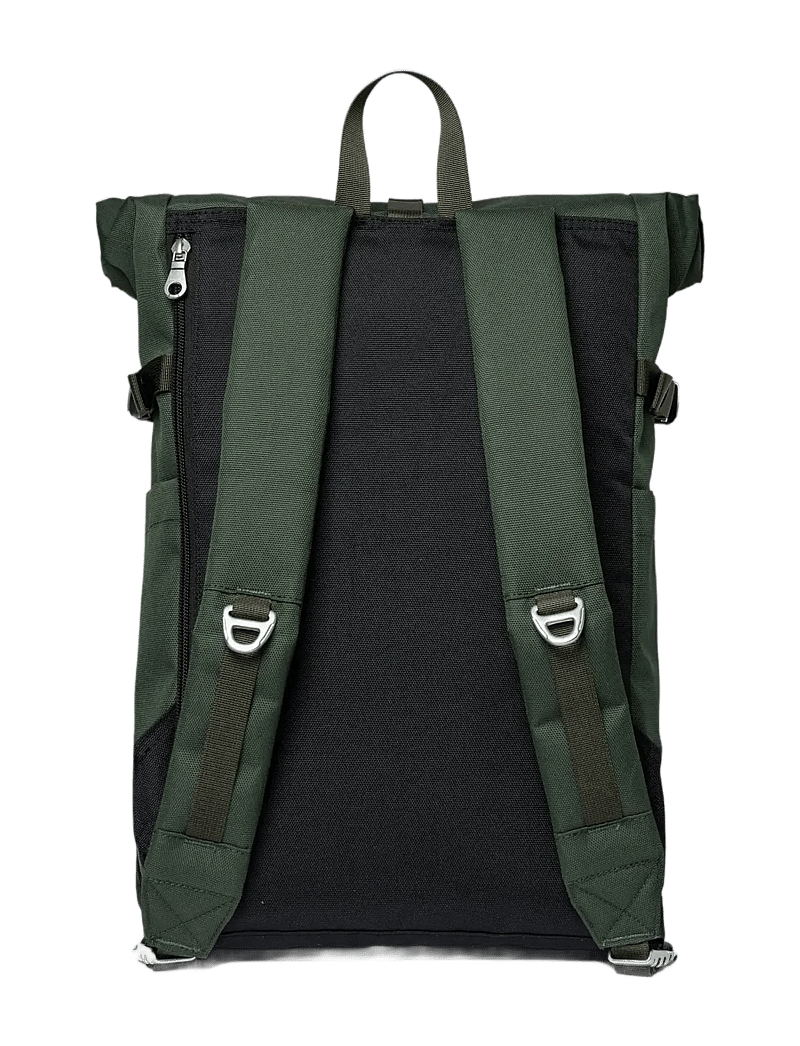 SANDQVIST - ICON Rolltop Backpack M - hverdags stil - dawn green with dark brown leather - 3