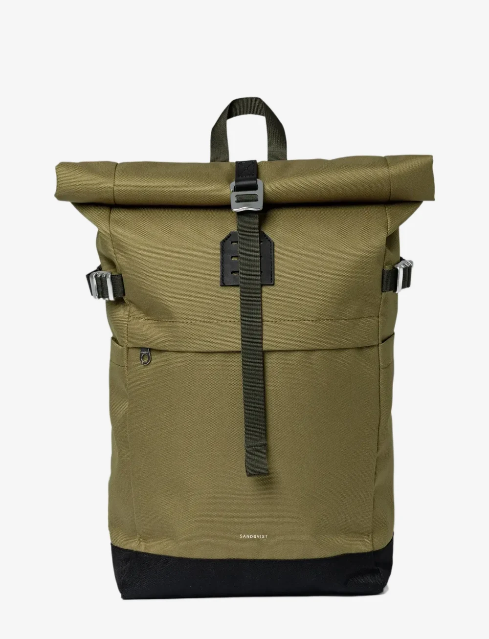 SANDQVIST - ICON Rolltop Backpack M - osta olukorra järgi - olive drab with black leather - 1