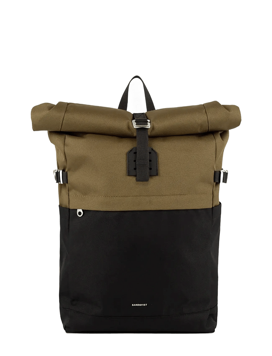 SANDQVIST - ICON Rolltop Backpack M - rolltop-ryggsäckar - multi olive - 0