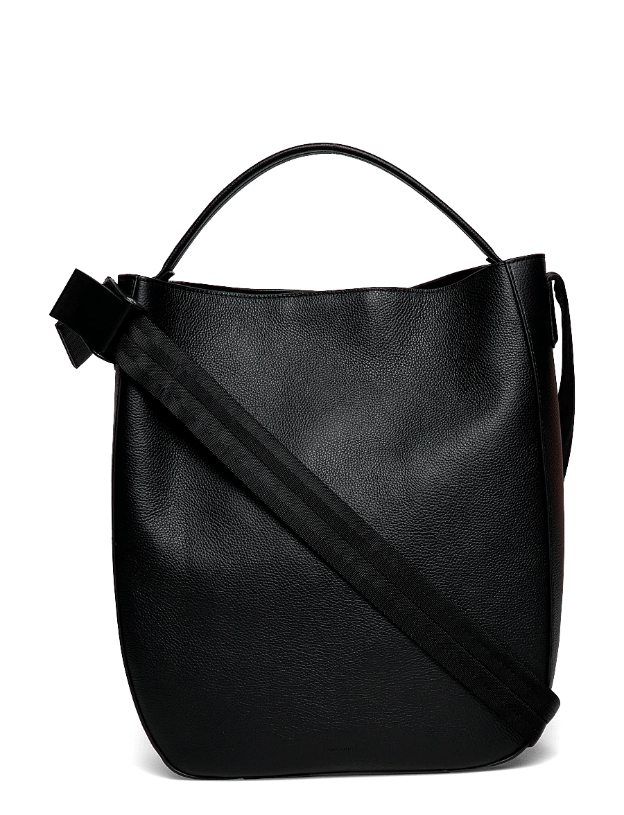 SANDQVIST - LEATHER Hobo Tote Bag 14" - totes - black - 0