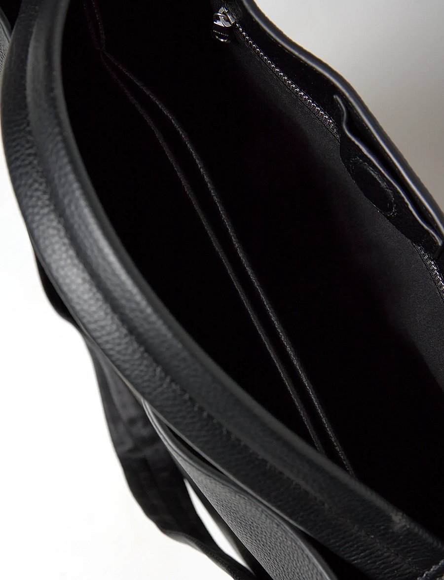 SANDQVIST - LEATHER Hobo Tote Bag 14" - totes - black - 3