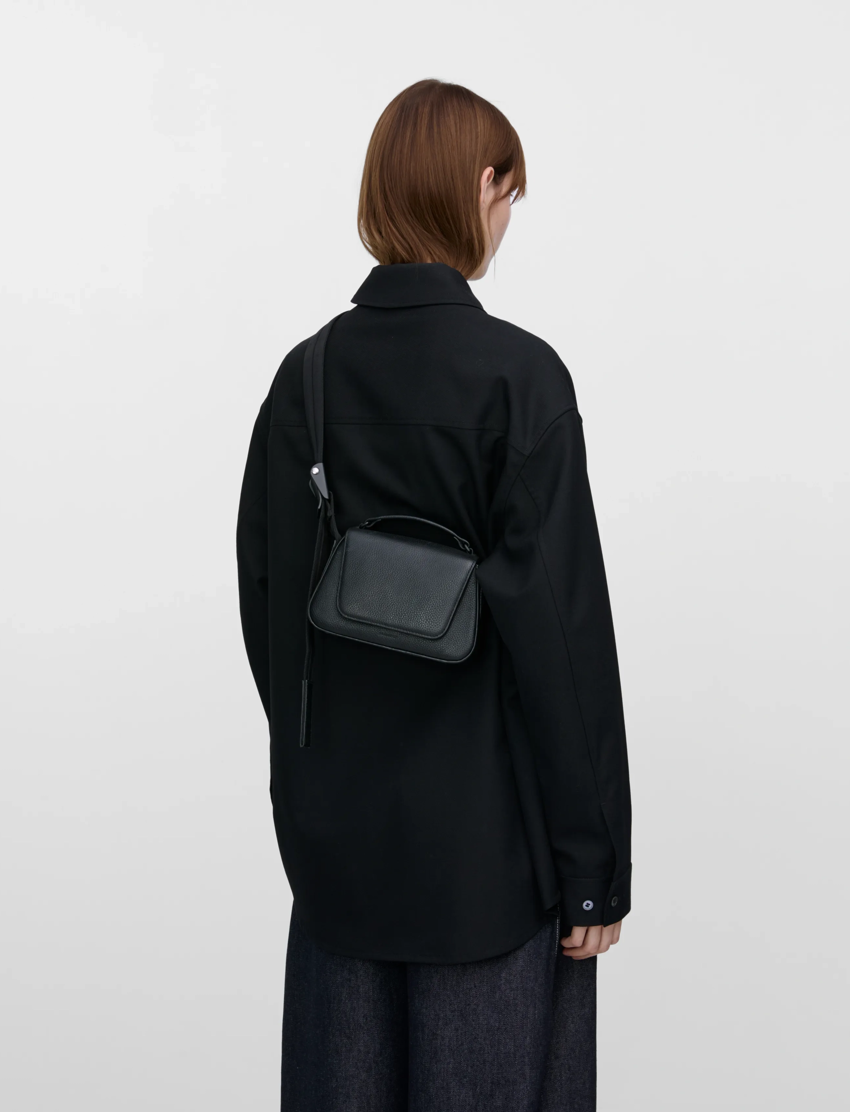 SANDQVIST Leather Handle Crossbody, One Size, Bags, Schwarz - Small Shoulder Bags-crossbody Frauen