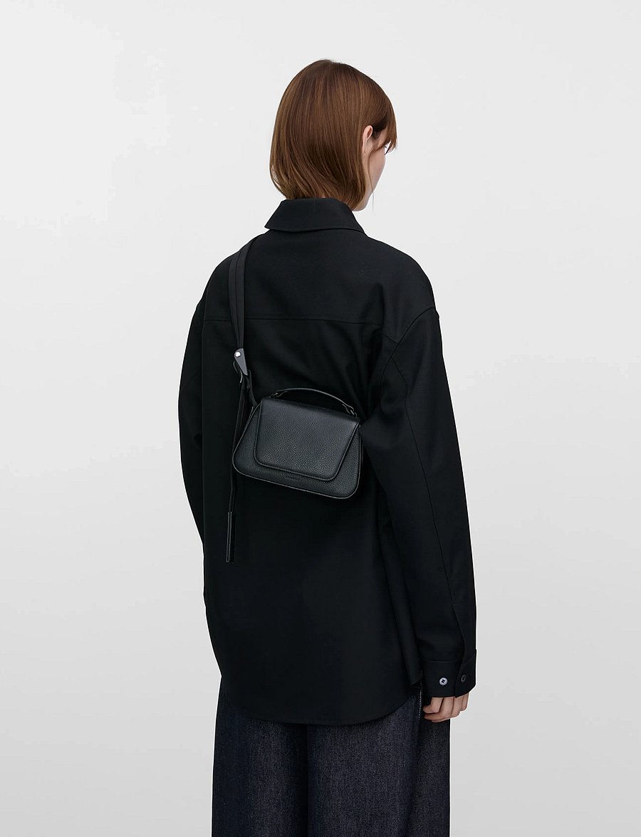 SANDQVIST - LEATHER HANDLE CROSSBODY - Õlakotid - black - 0
