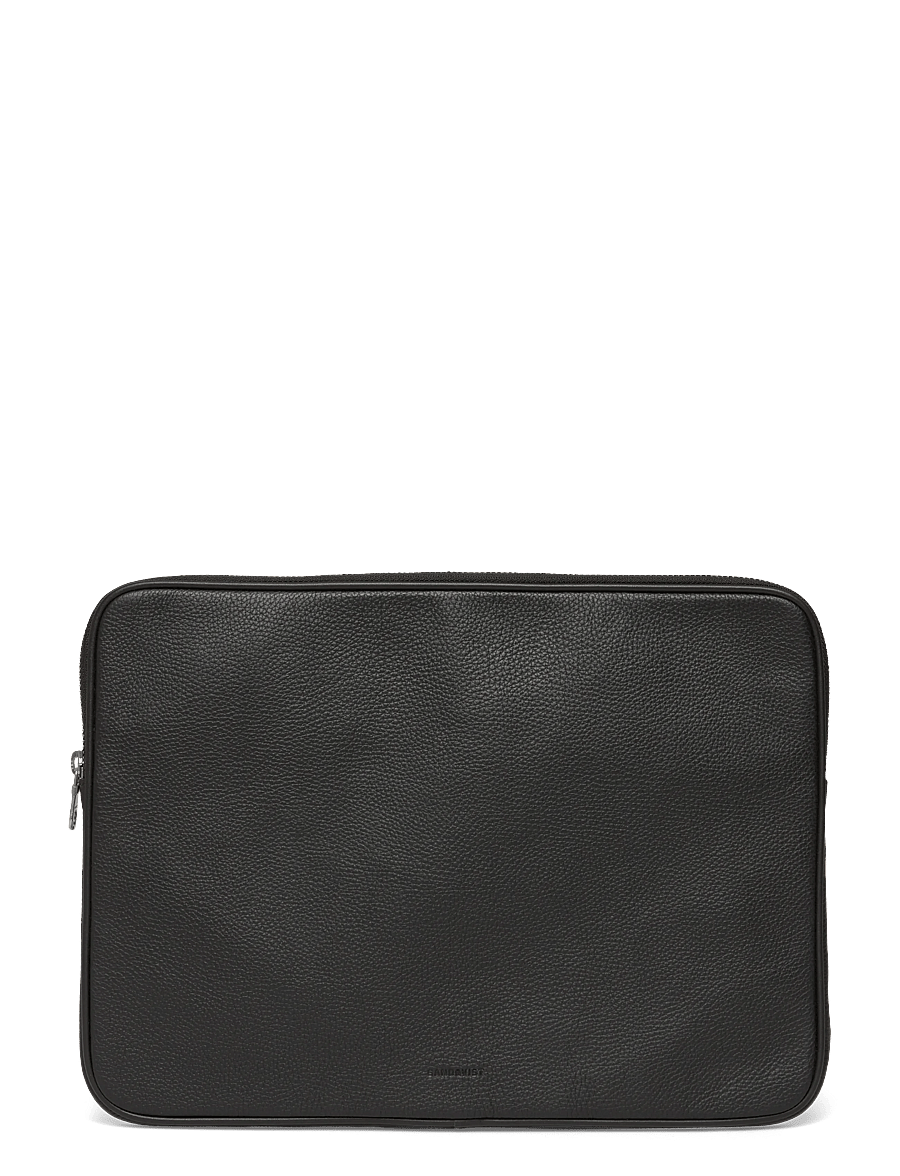 SANDQVIST - LEATHER Laptop Case Piping - laptop bags - black - 0