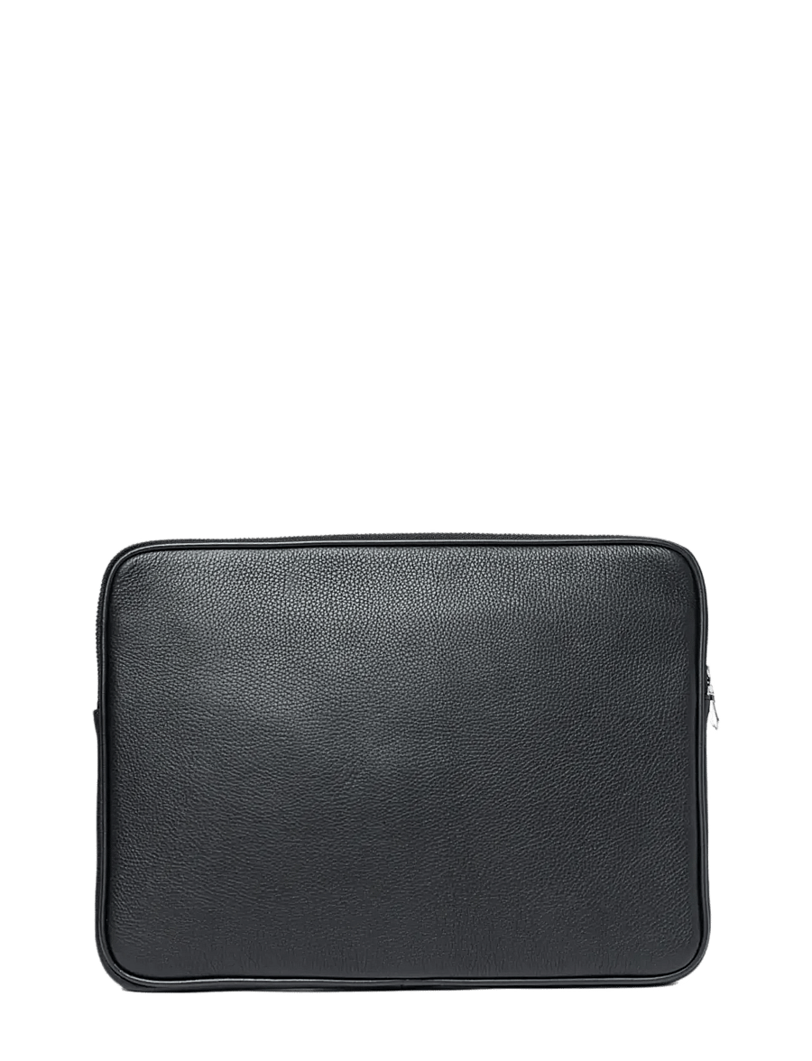 SANDQVIST - LEATHER Laptop Case Piping - laptop bags - black - 1
