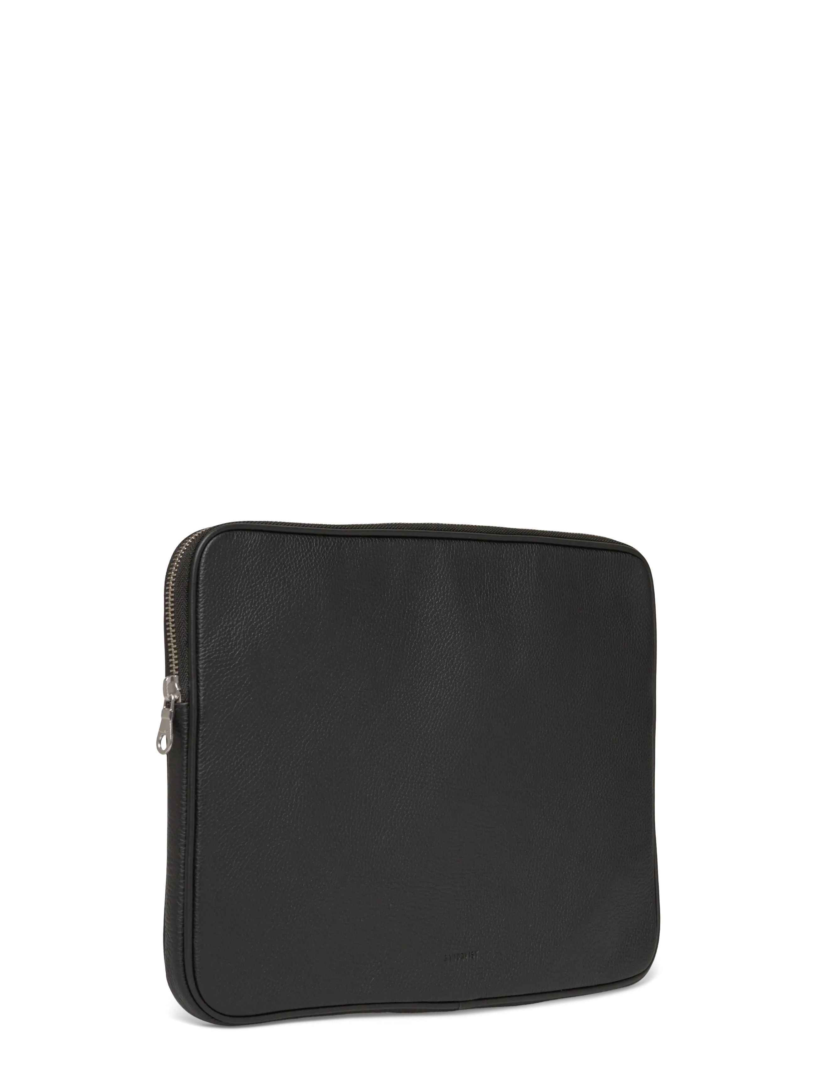 SANDQVIST - LEATHER Laptop Case Piping - everyday style - black - 2
