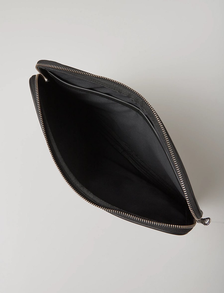 SANDQVIST - LEATHER Laptop Case Piping - laptop bags - black - 3