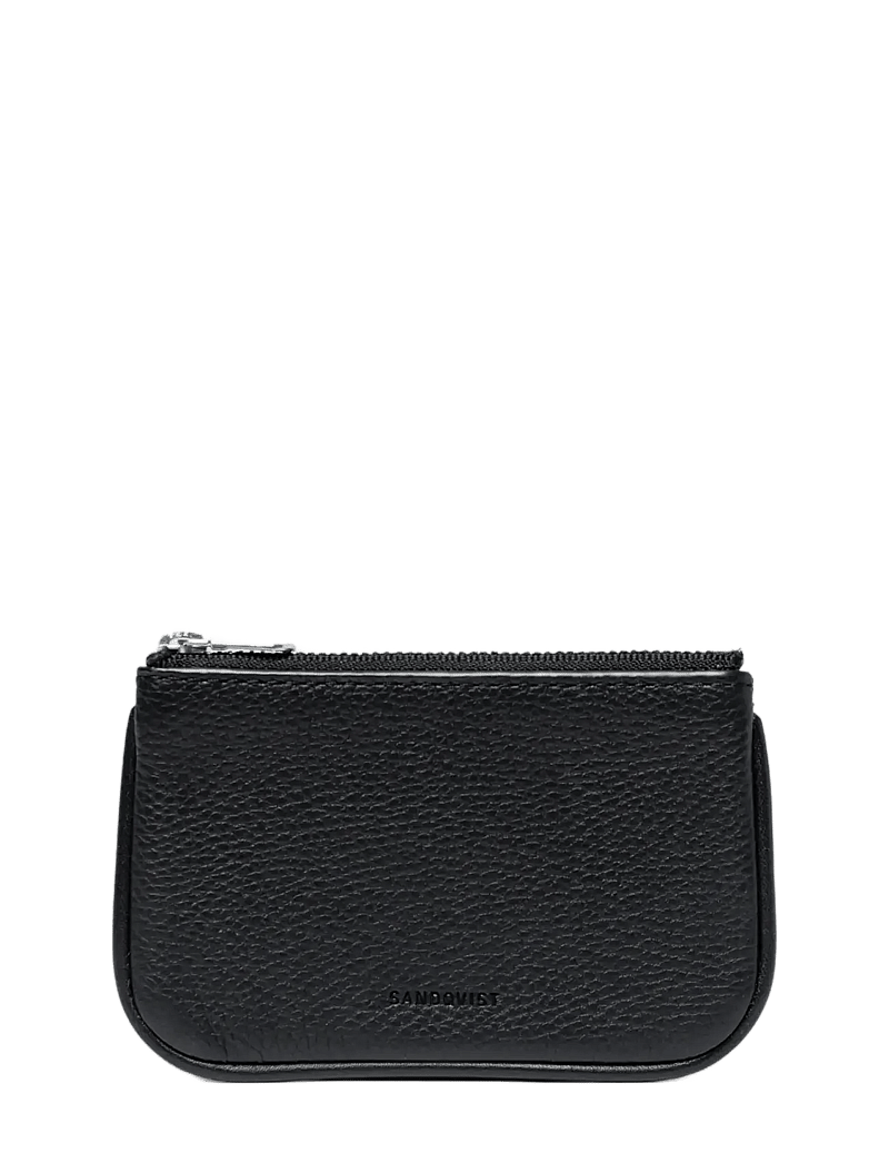 SANDQVIST - LEATHER ZIP WALLET PIPING - plånböcker - black - 0
