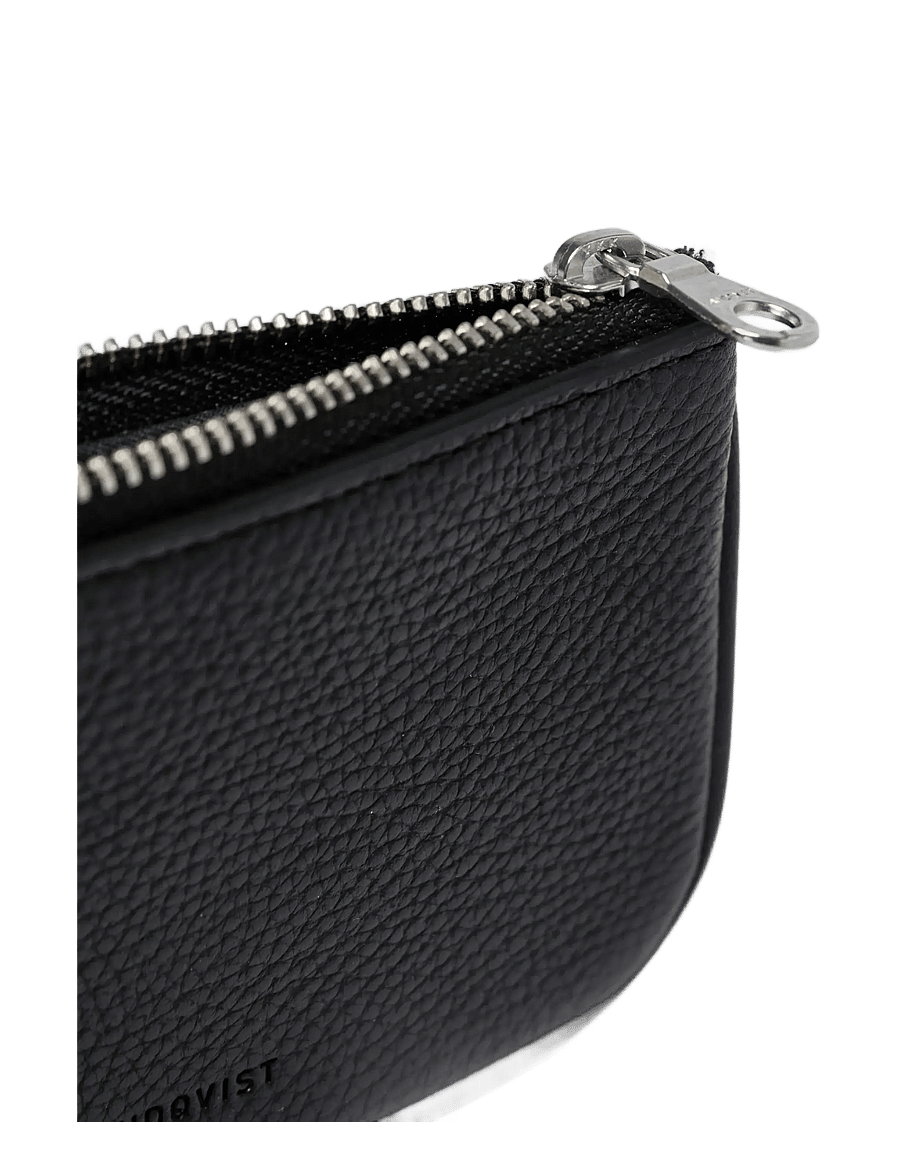 SANDQVIST - LEATHER ZIP WALLET PIPING - punge - black - 1