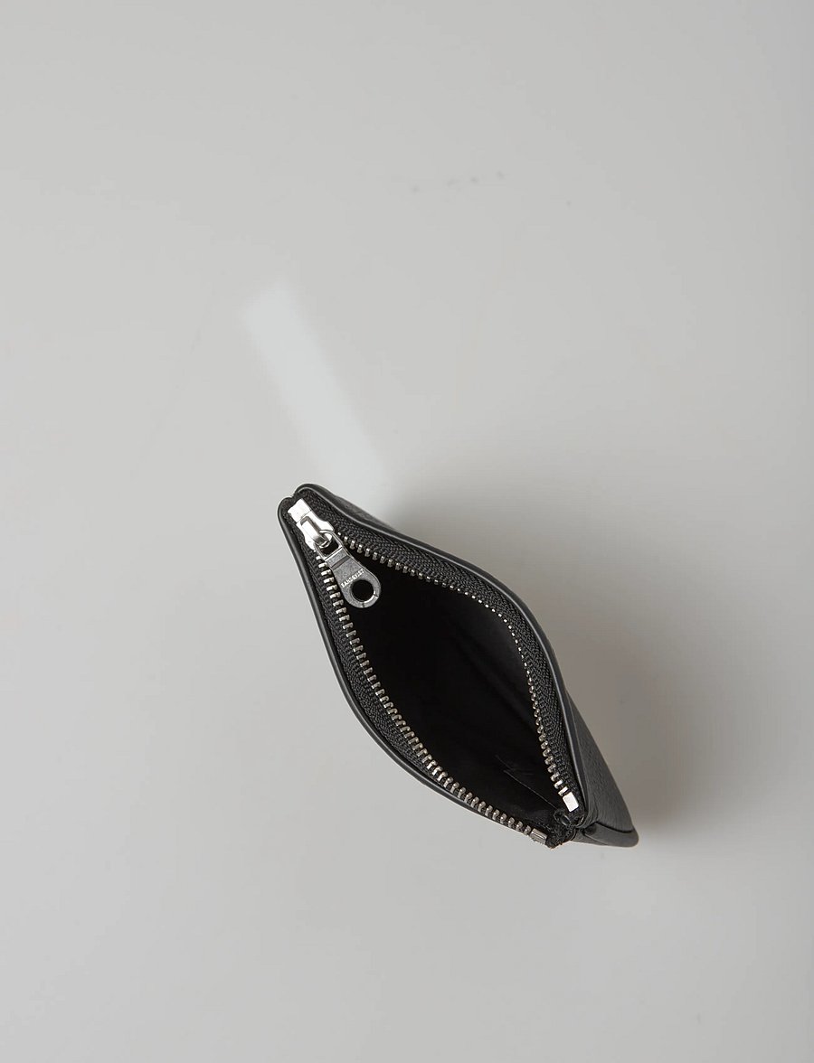 SANDQVIST - LEATHER ZIP WALLET PIPING - punge - black - 3