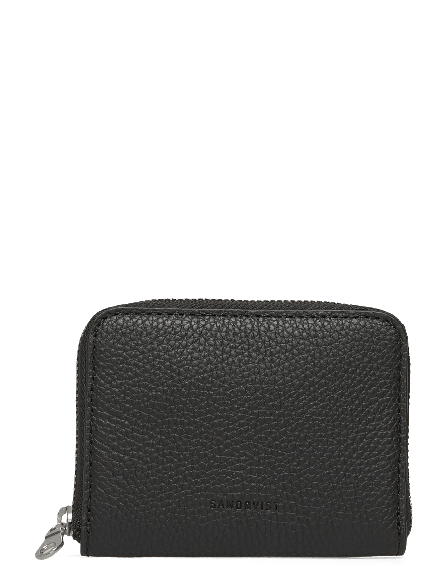 SANDQVIST - LEATHER ZIP WALLET - korthållare - black - 0