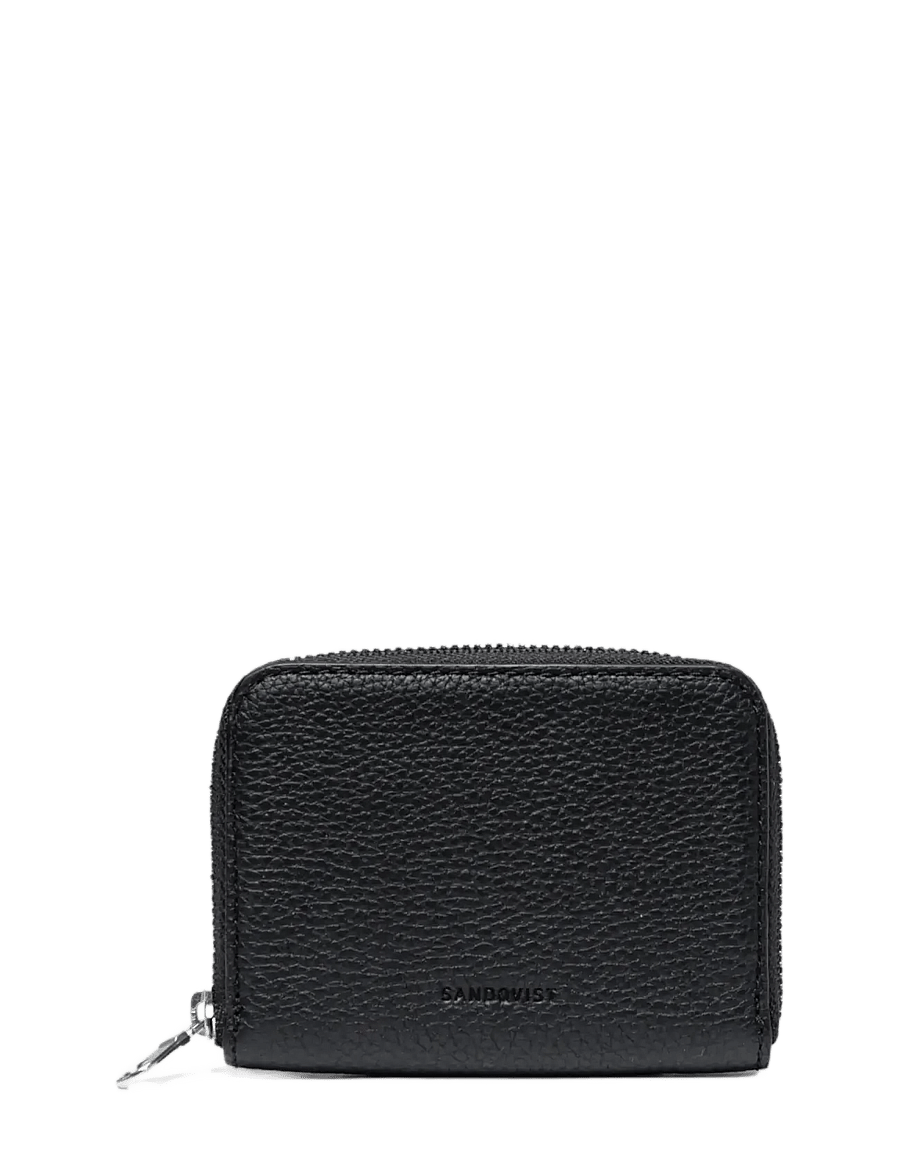 SANDQVIST - LEATHER ZIP WALLET - korthållare - black - 3