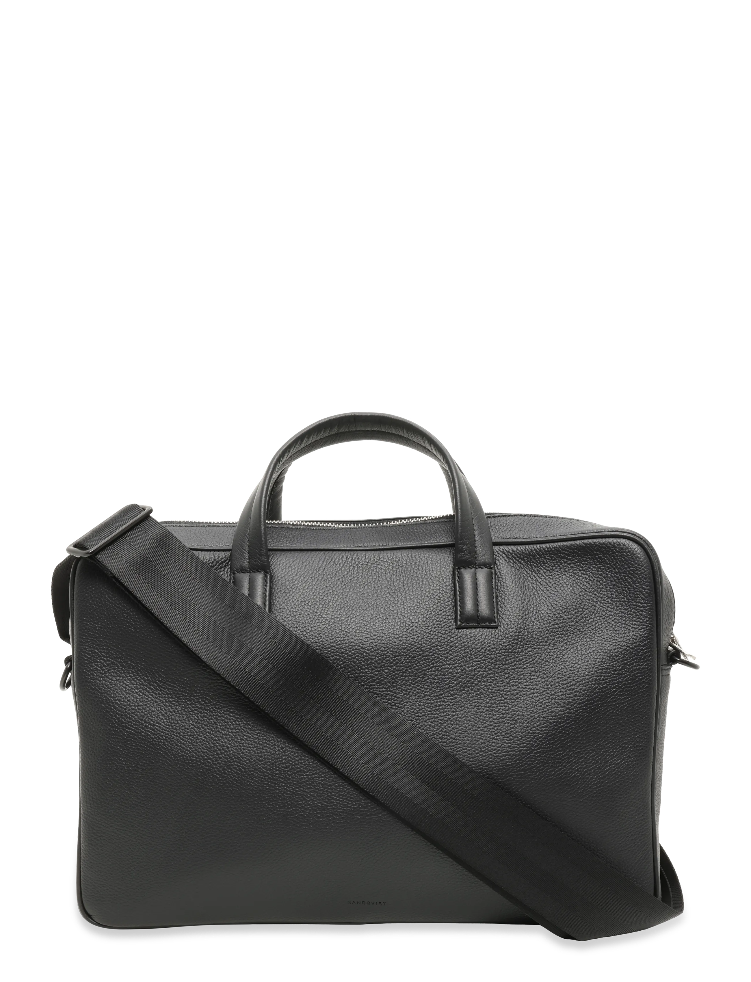 SANDQVIST LEATHER Briefcase 14" - Taschen - BLACK / black
