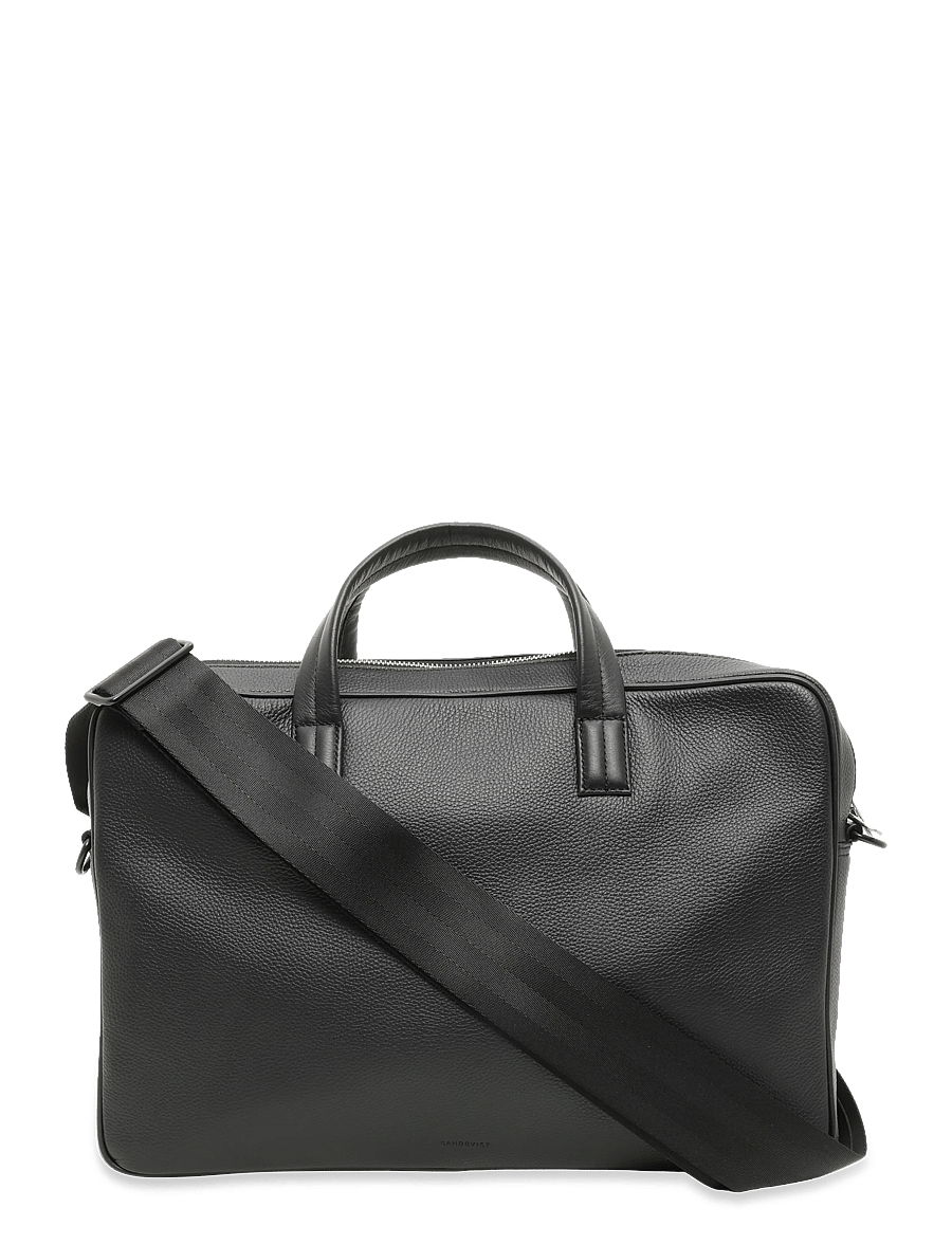 SANDQVIST - LEATHER Briefcase 14" - skuldertasker - black - 0