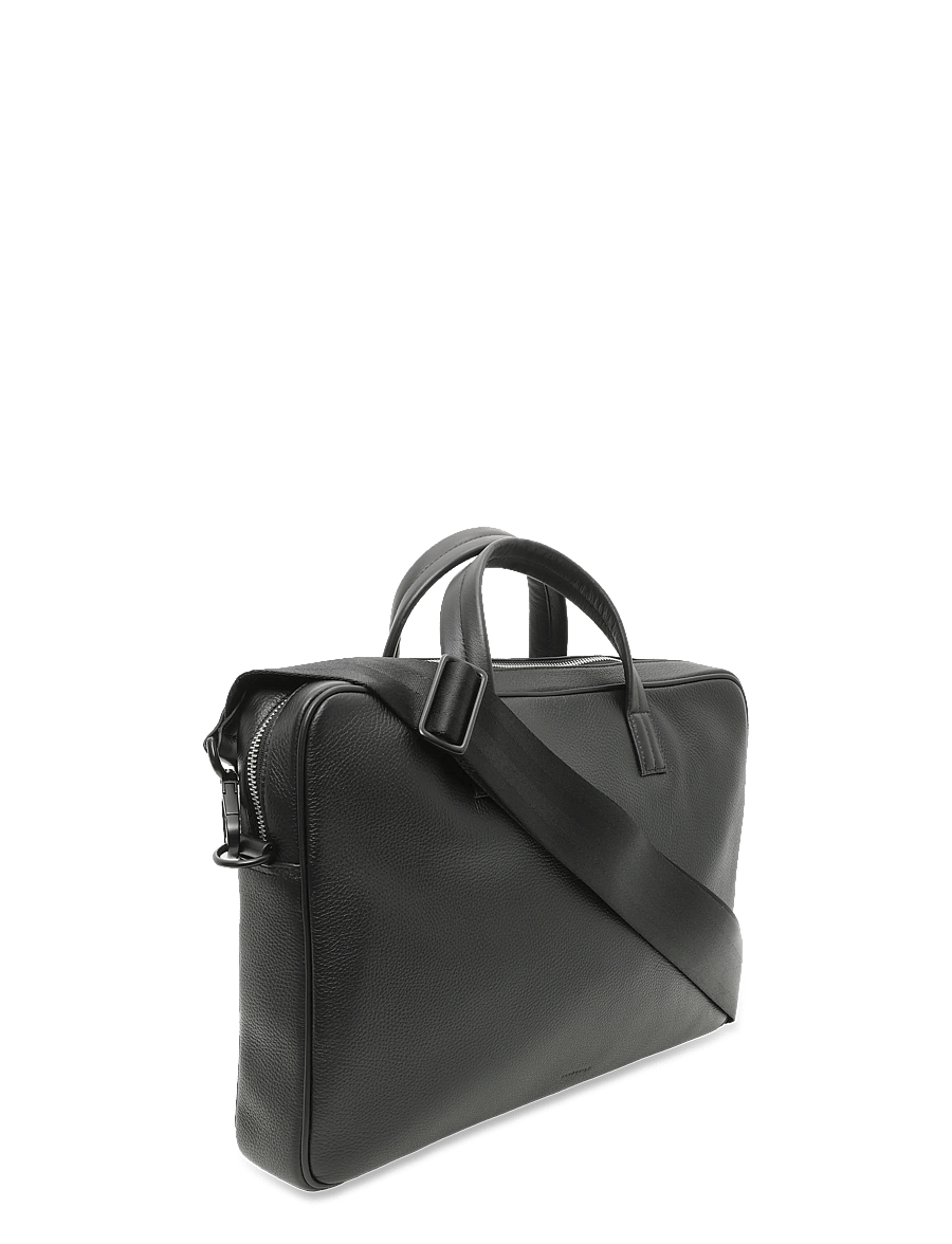 SANDQVIST - LEATHER Briefcase 14" - skuldertasker - black - 2