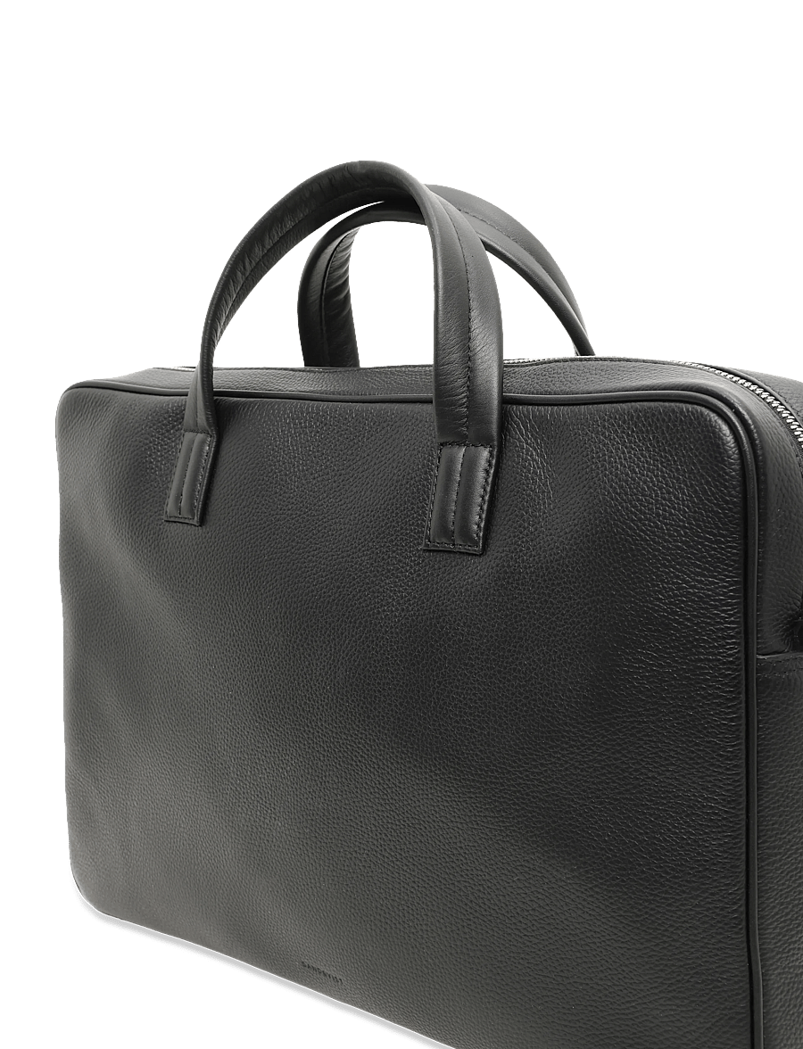 SANDQVIST - LEATHER Briefcase 14" - skuldertasker - black - 3